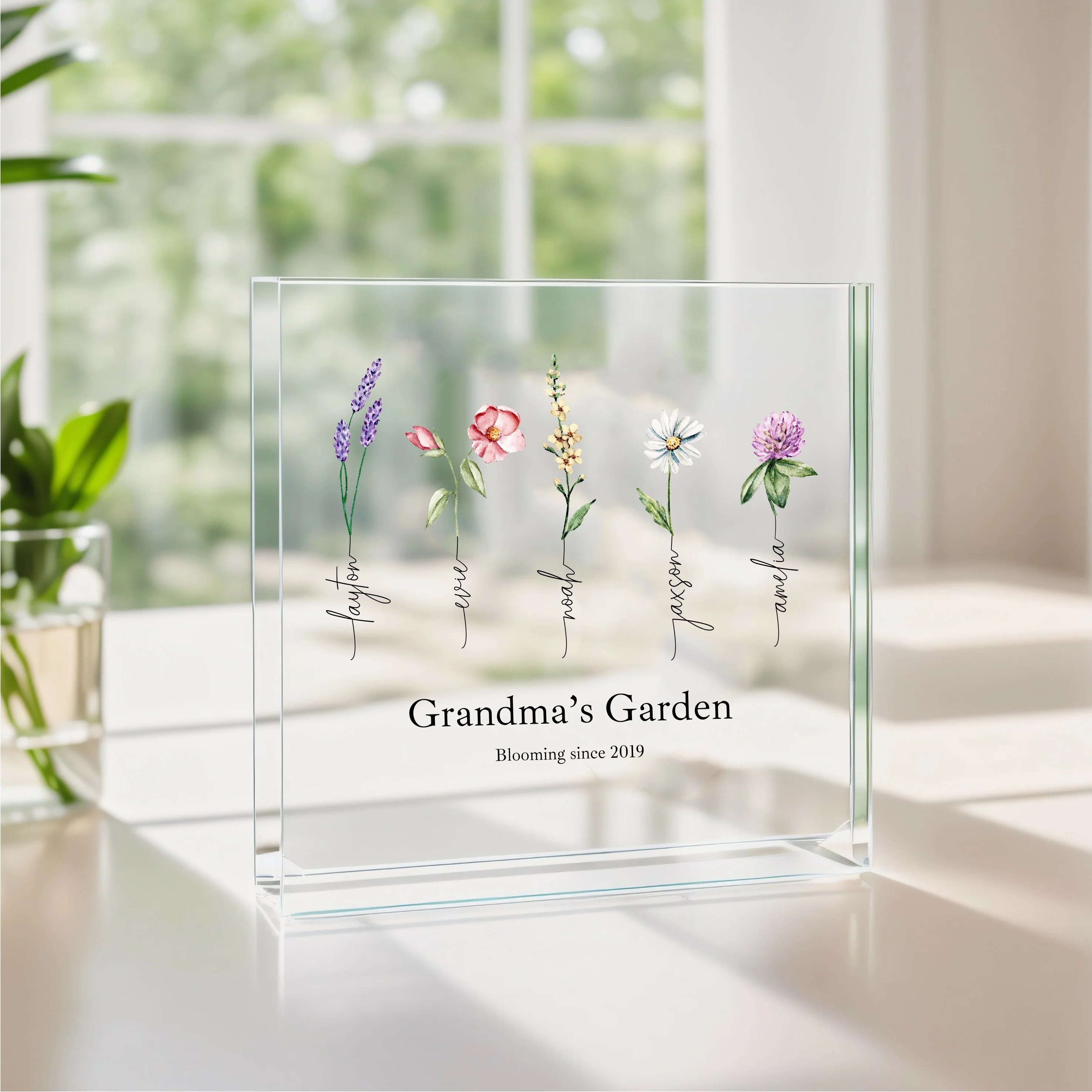 Personalised Grandma's Garden Mother's Day Acrylic Block - Image 4