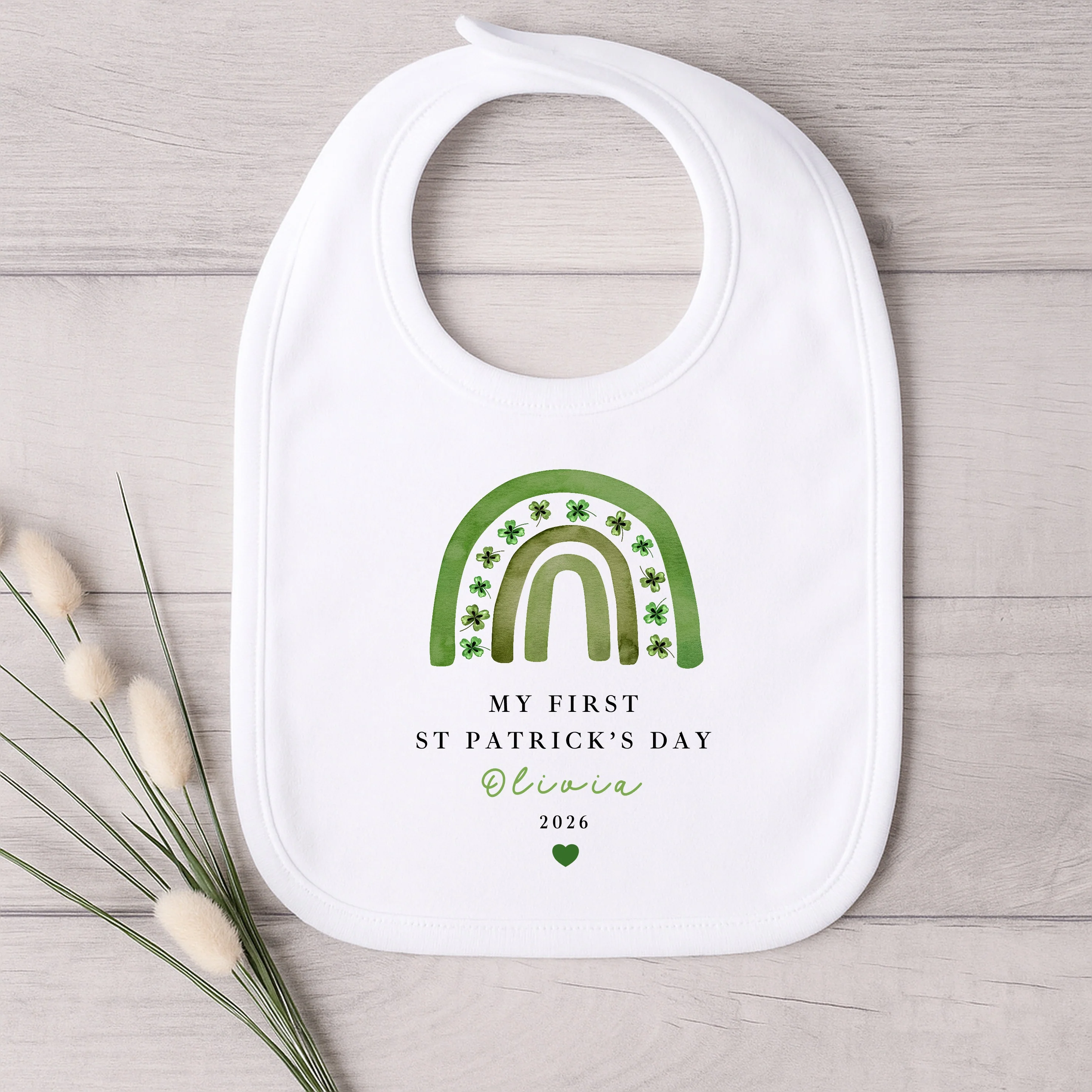 Personalised Green Rainbow My First St Patricks Day Baby Grow, Vest or Bib - Image 3