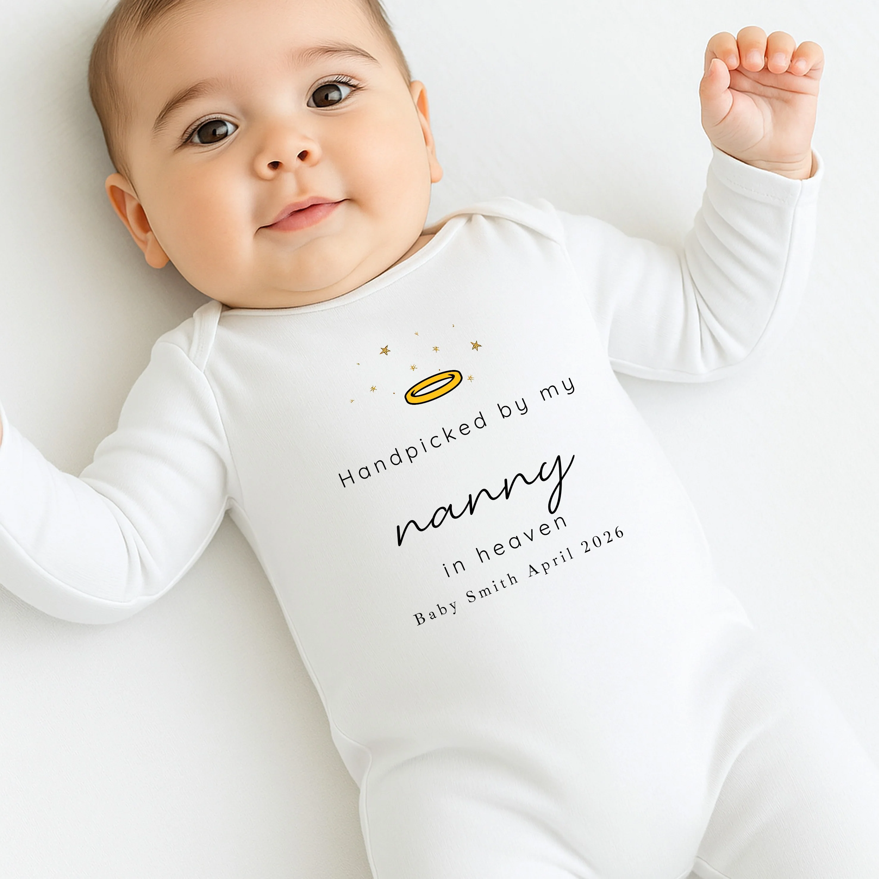 Personalised Hand Picked From Heaven Announcement Vest - Image 2