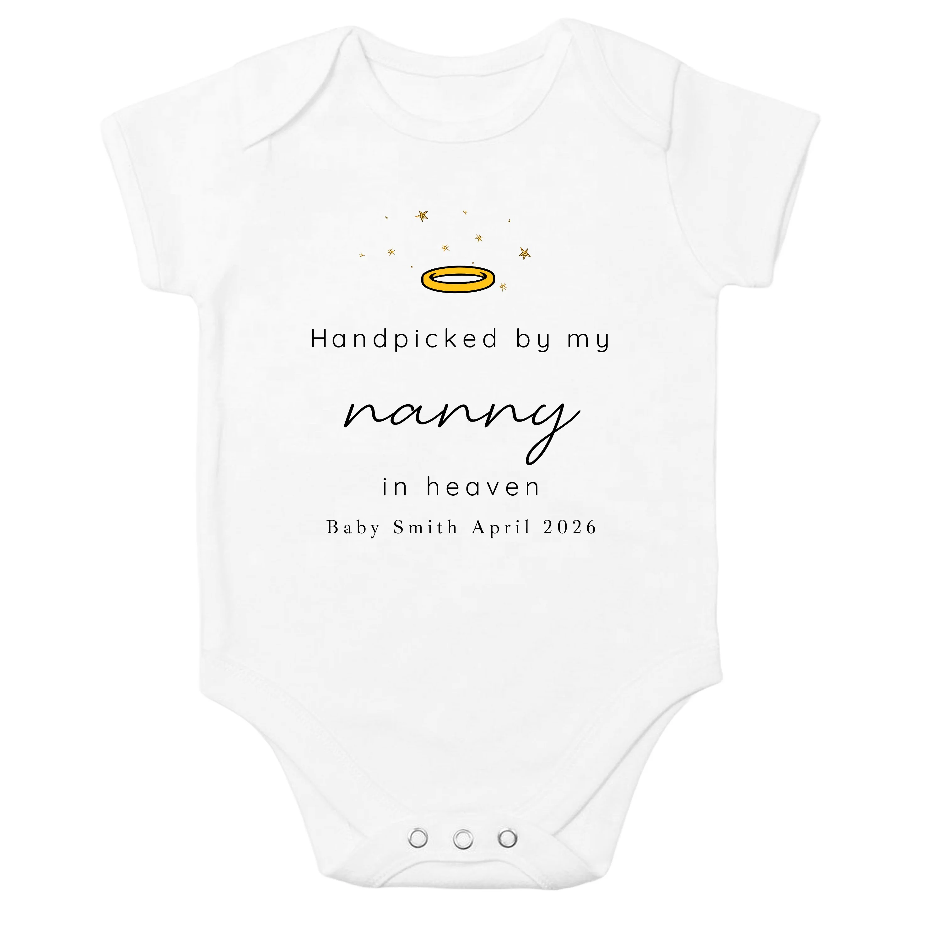Personalised Hand Picked From Heaven Announcement Vest - Image 5
