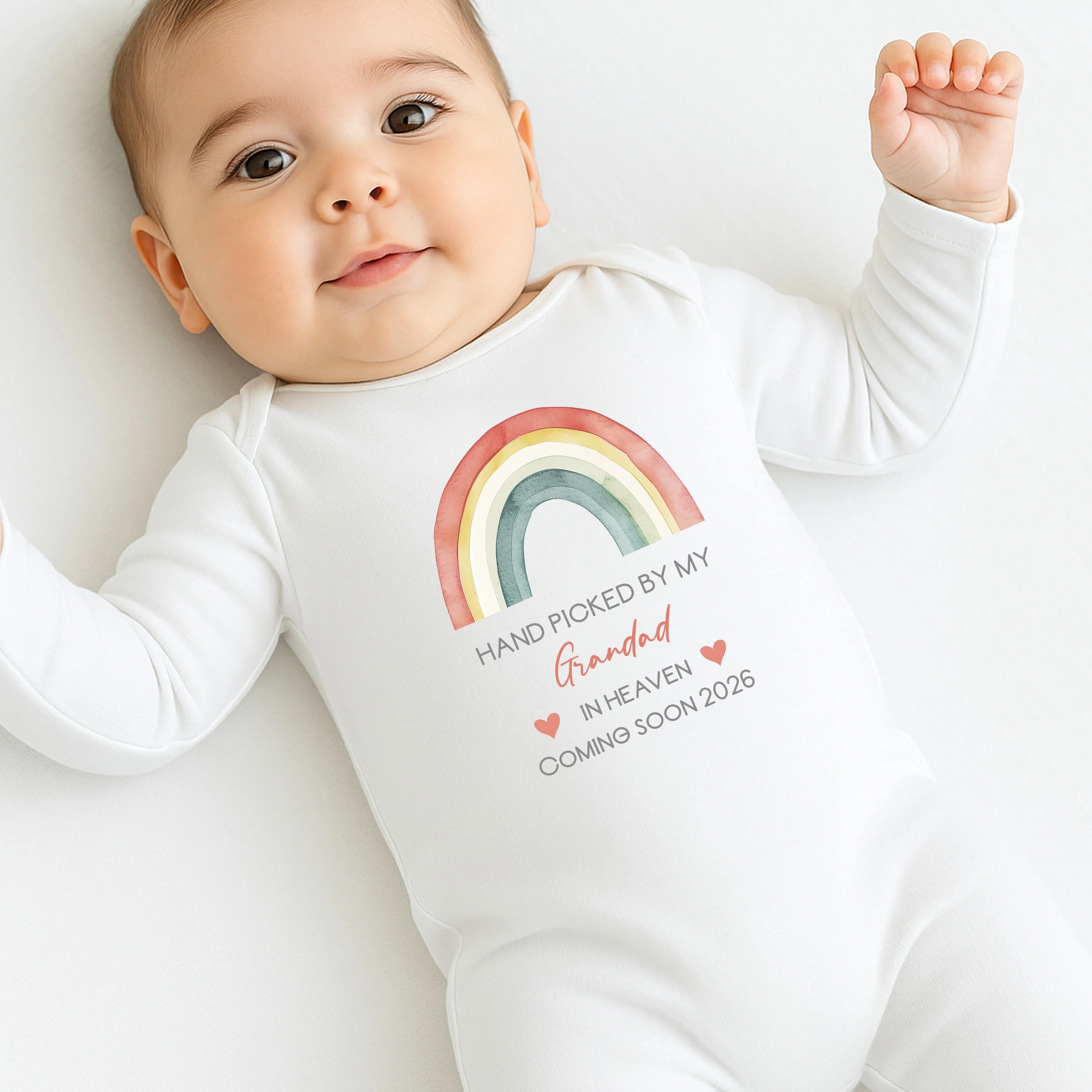 Personalised Hand Picked From Heaven Rainbow Announcement Vest - Image 3