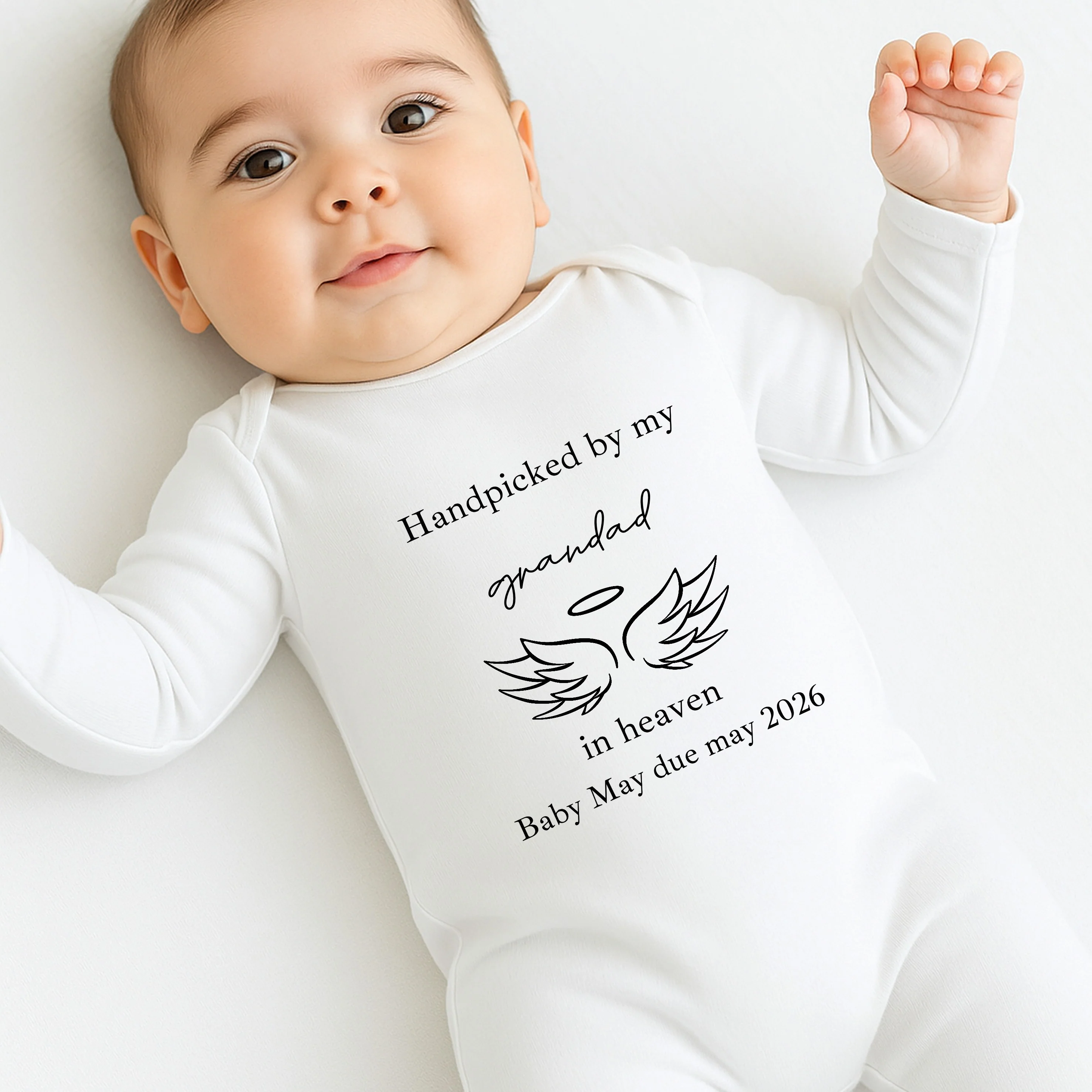Personalised Hand Picked From Heaven Wings Announcement Vest - Image 3