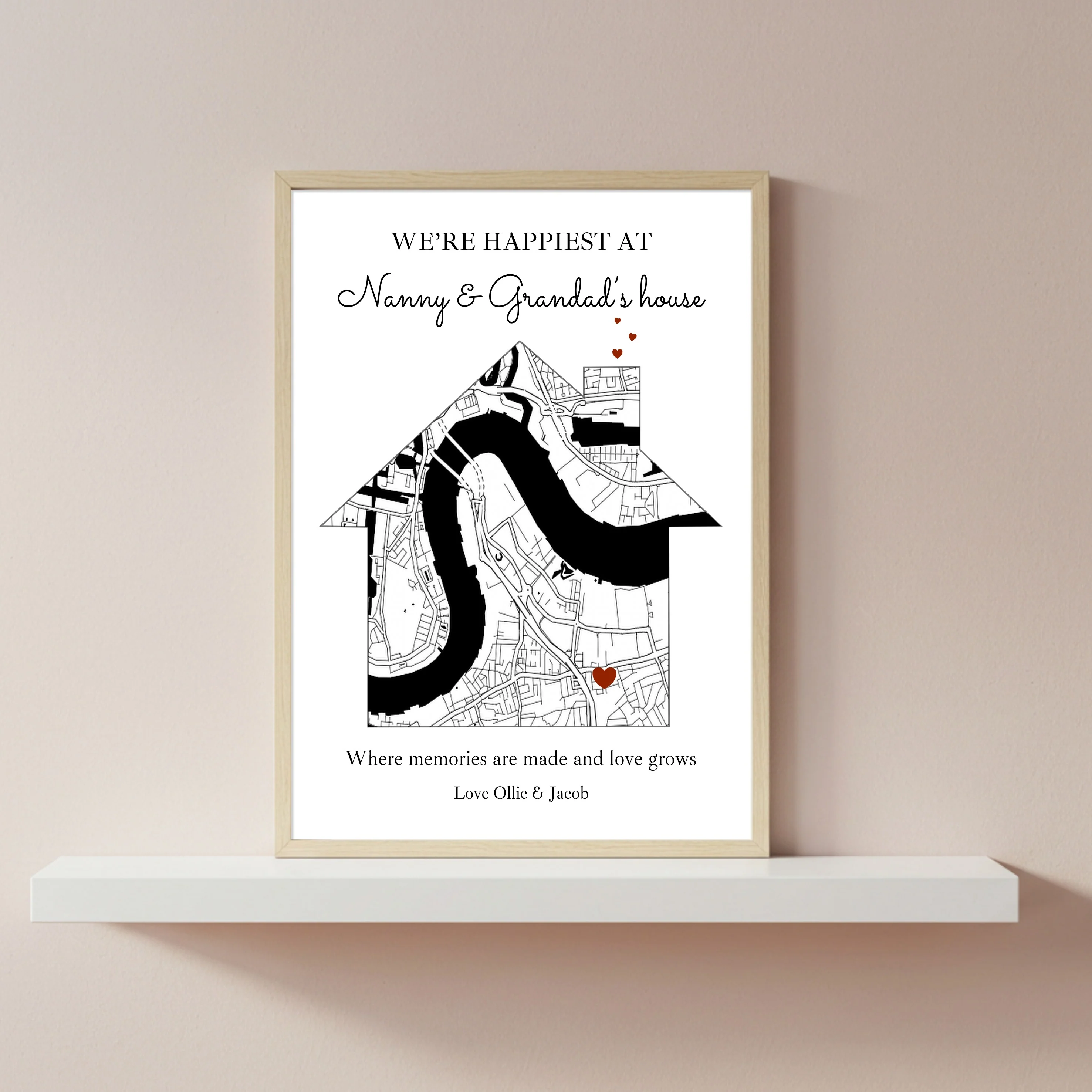 Personalised Happiest At Nanny & Grandad's Poster - Image 5