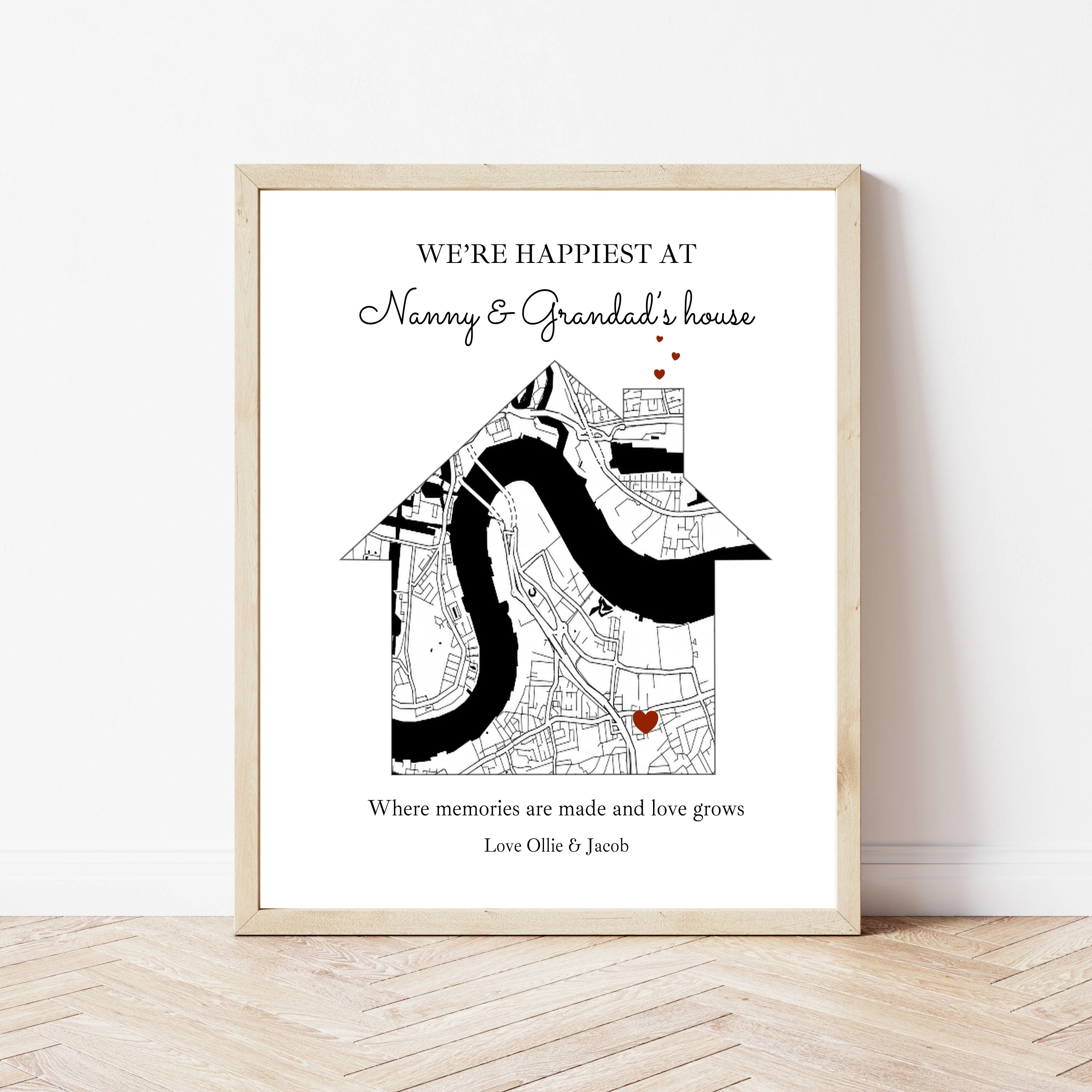 Personalised Happiest At Nanny & Grandad's Poster - Image 6