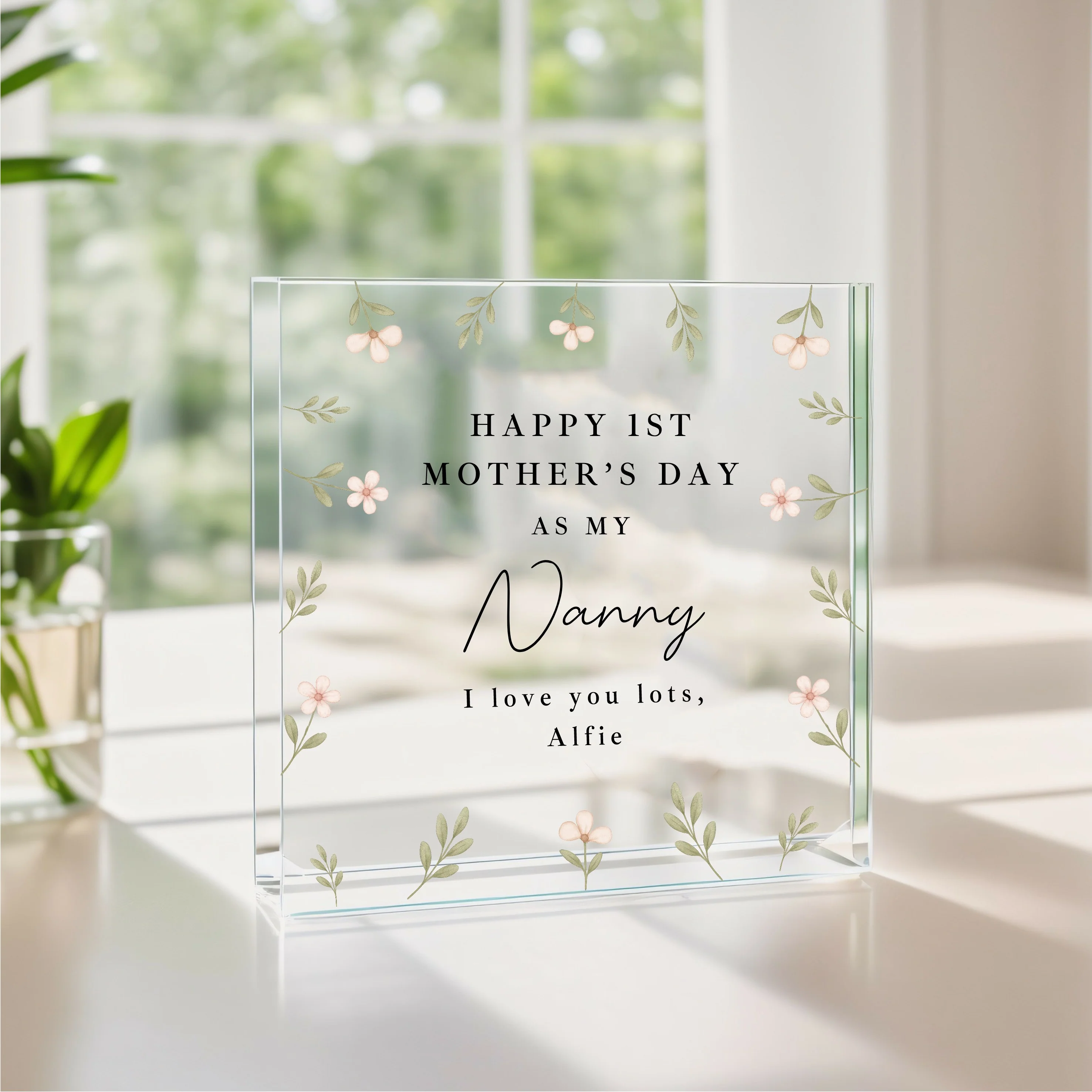 Personalised Happy 1st Mother's Day As My Nanny Acrylic Block - Image 4