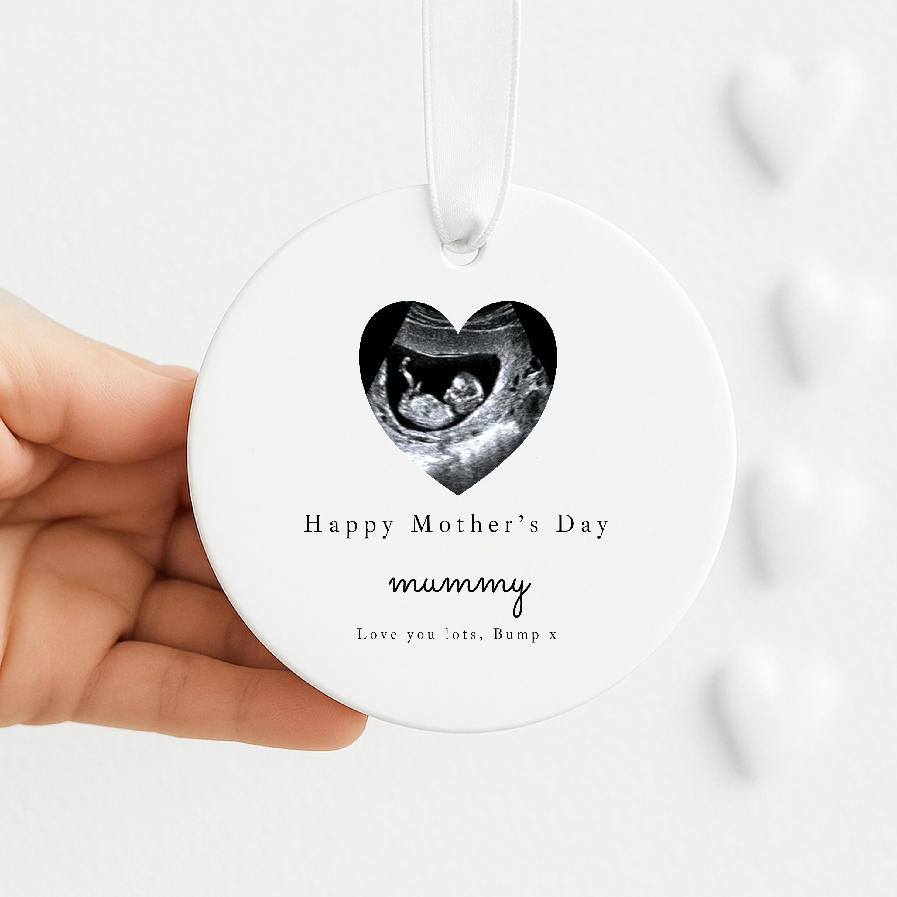 Personalised Happy Mother's Day Scan Ceramic Ornament - Image 3