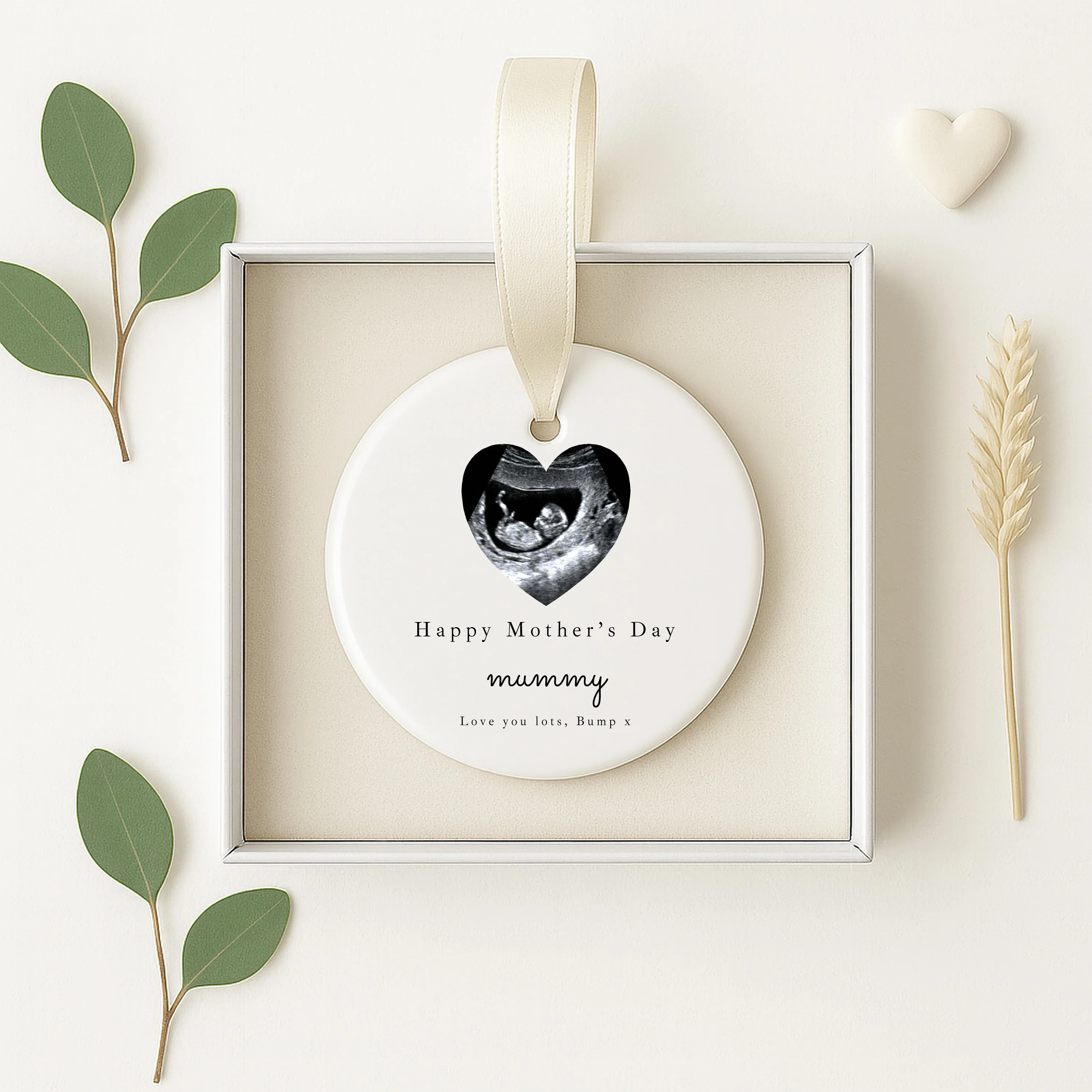 Personalised Happy Mother's Day Scan Ceramic Ornament - Image 4