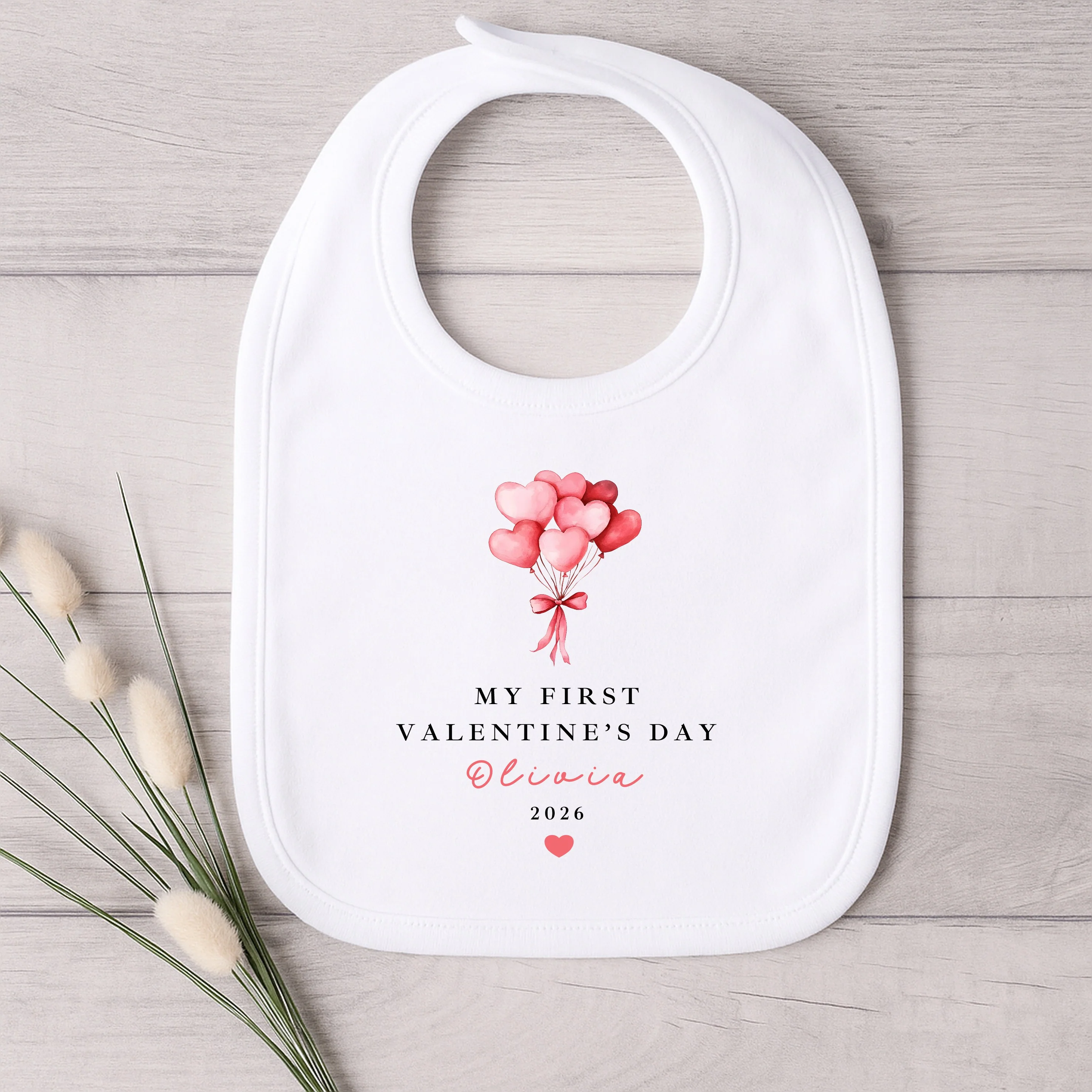Personalised Heart Balloons My First Valentines Day Baby Grow, Vest or Bib - Image 4