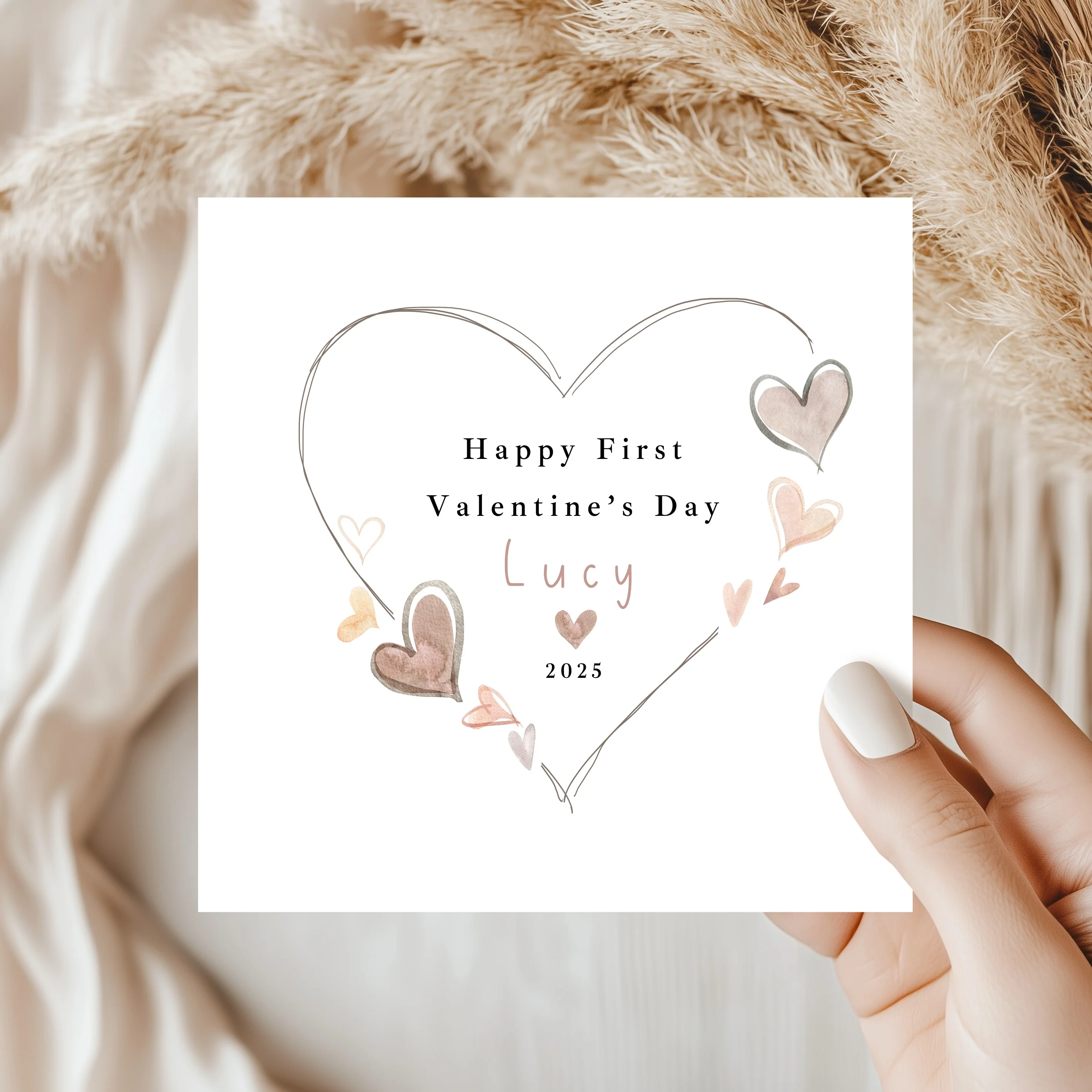 Personalised Heart Happy First Valentine's Day Card - Image 3