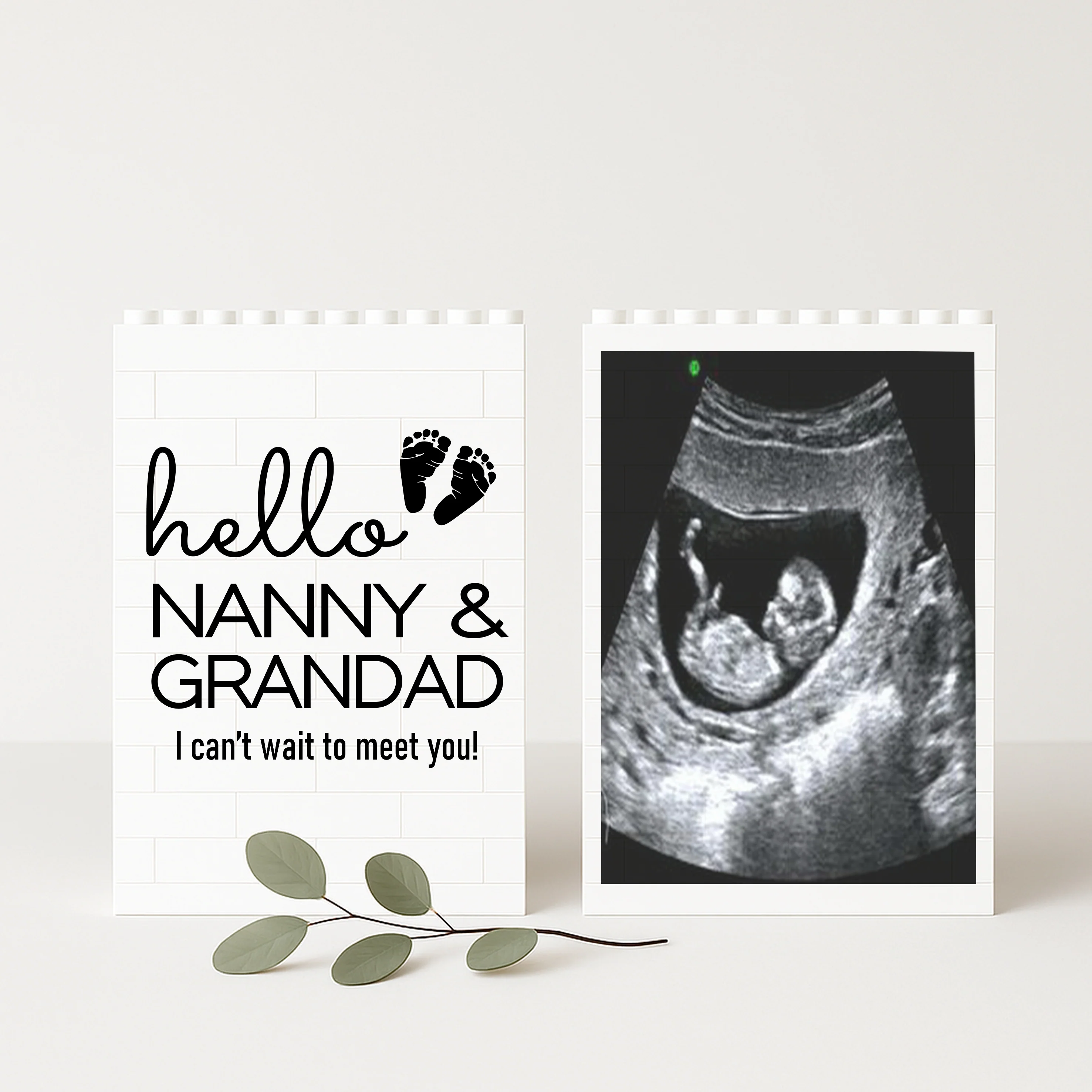 Personalised Hello Nanny & Grandad Double Sided Building Blocks - Image 2