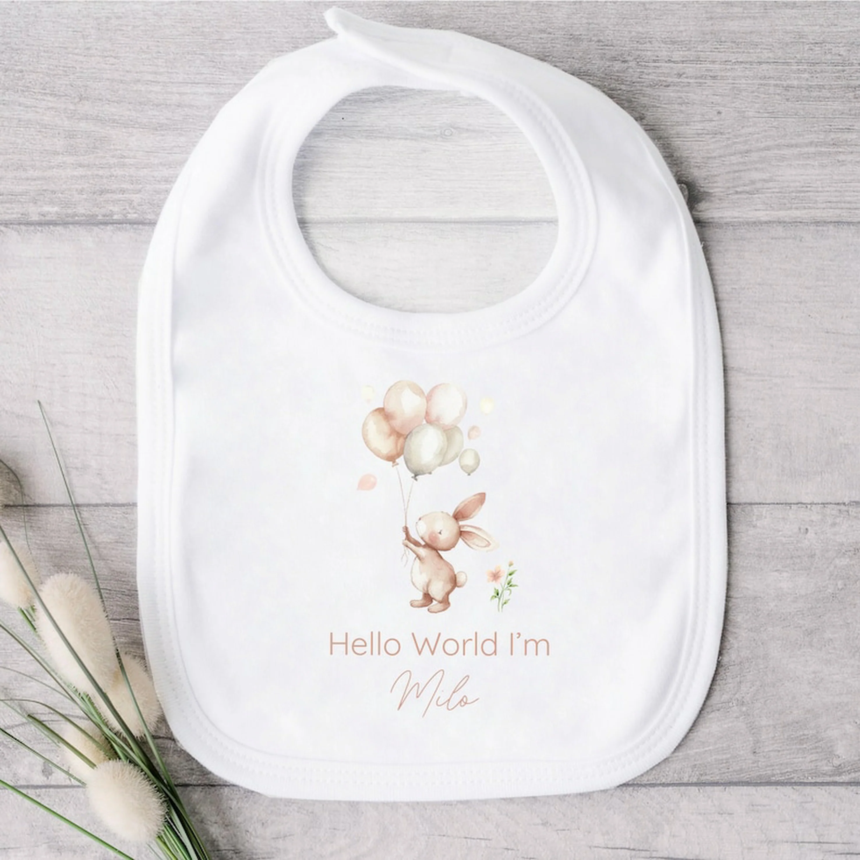 Personalised Hello World Bunny Babygrow/Vest/Bib - Image 2