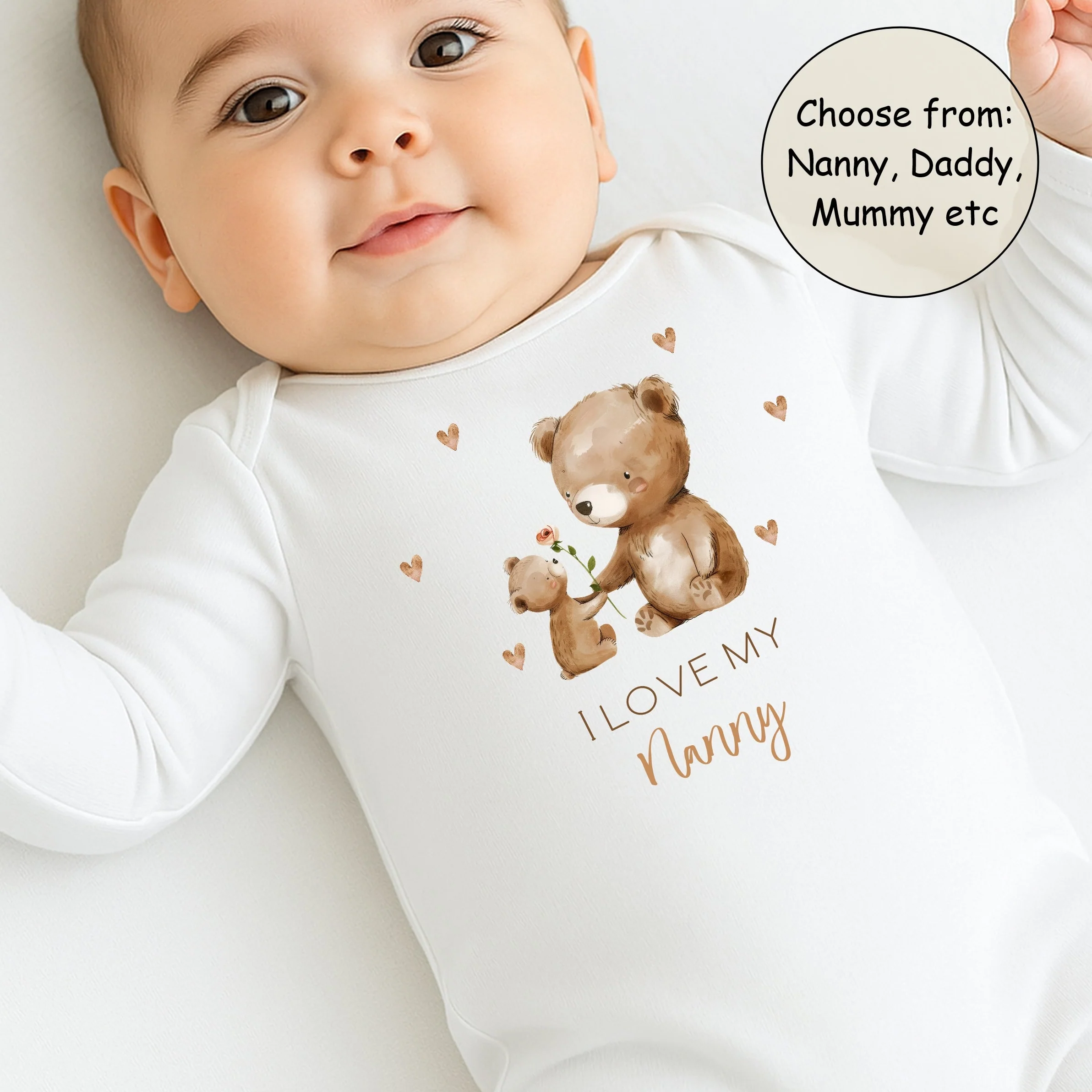 Personalised I Love My Nanny Baby Grow or Vest