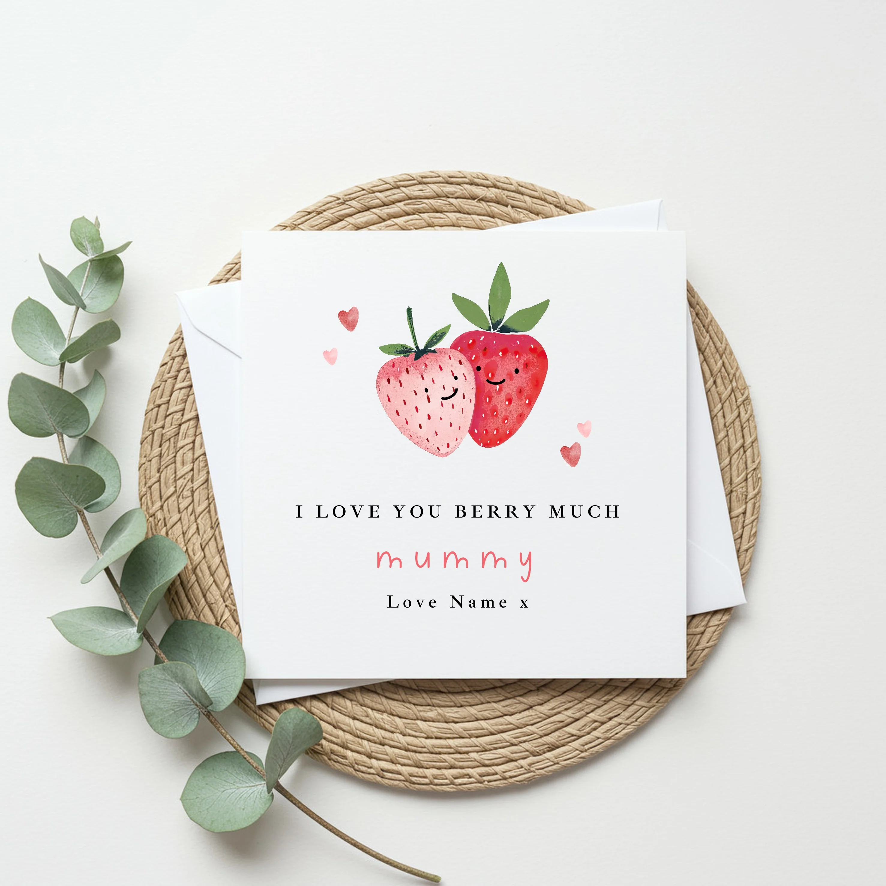 Personalised I Love You Berry Much Mummy/Daddy Valentine's Day Card - Image 3