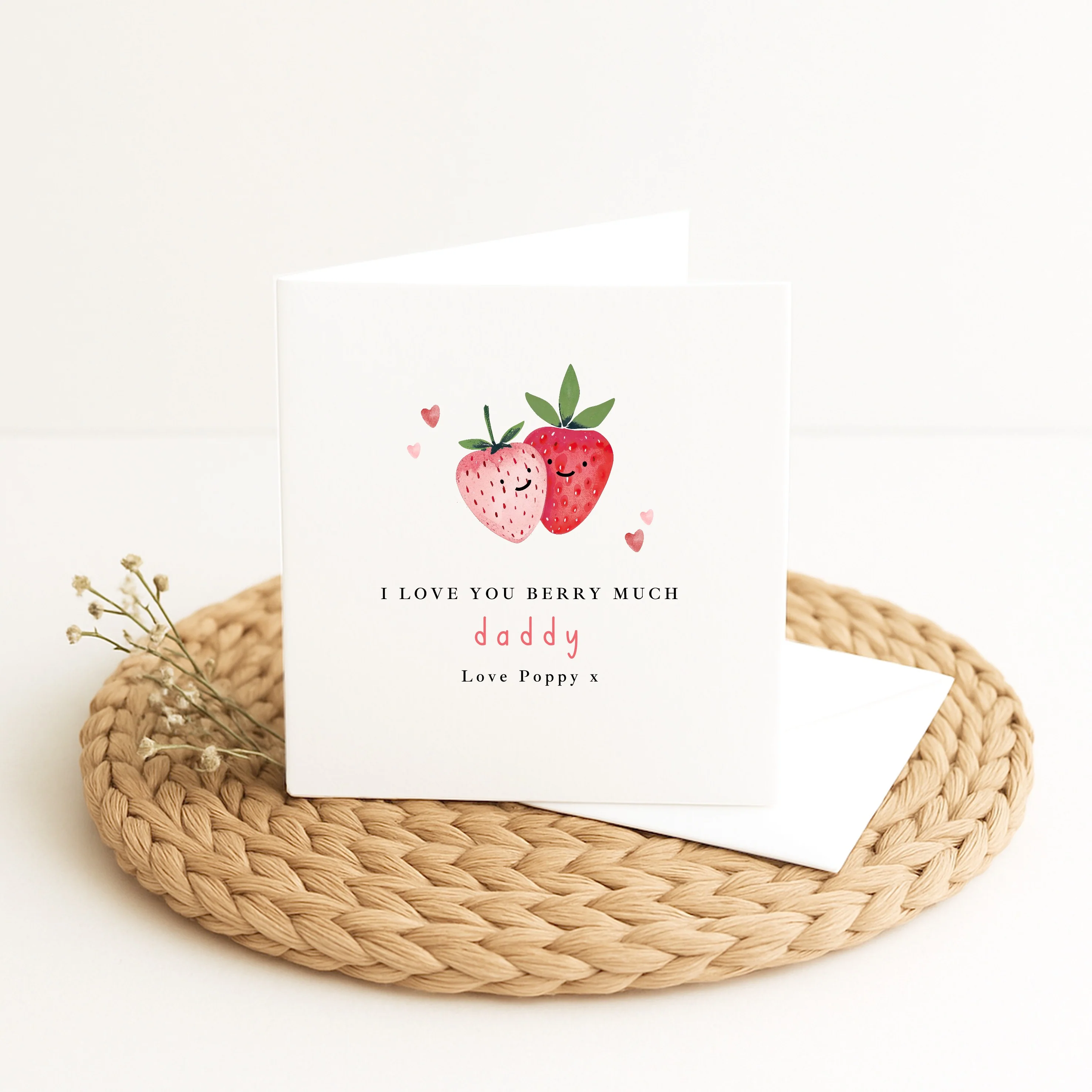 Personalised I Love You Berry Much Mummy/Daddy Valentine's Day Card - Image 6