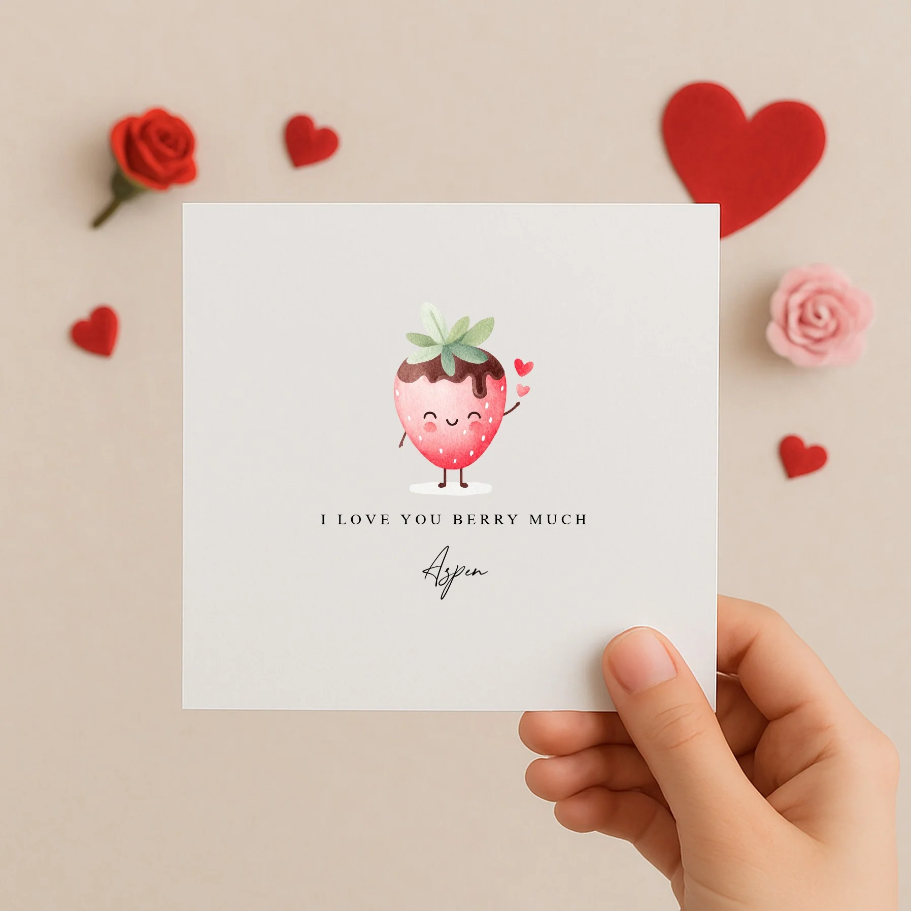 Personalised I Love You Berry Much Valentine's Day Card - Image 2