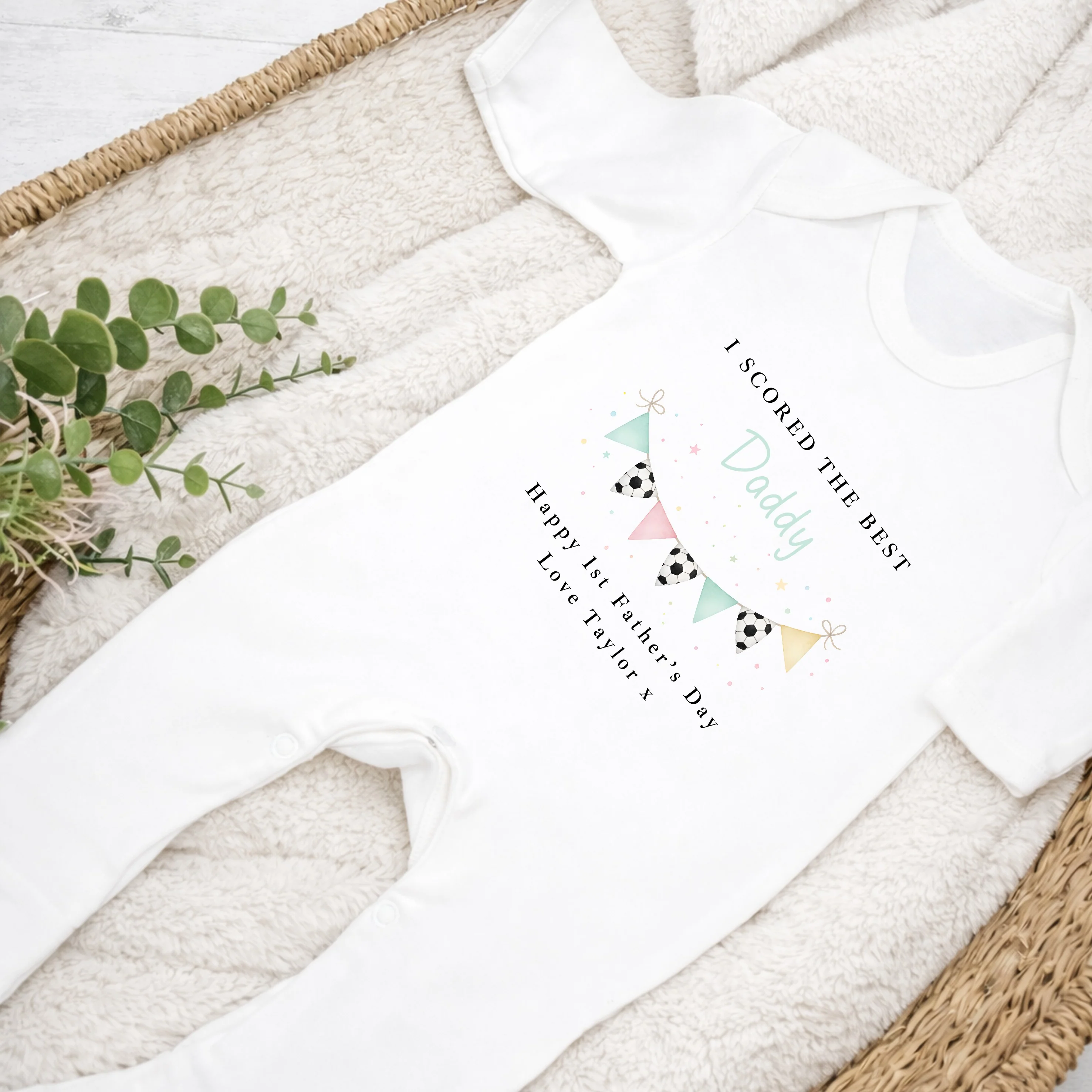 Personalised I Scored The Best Daddy Father's Day Baby Grow or Vest