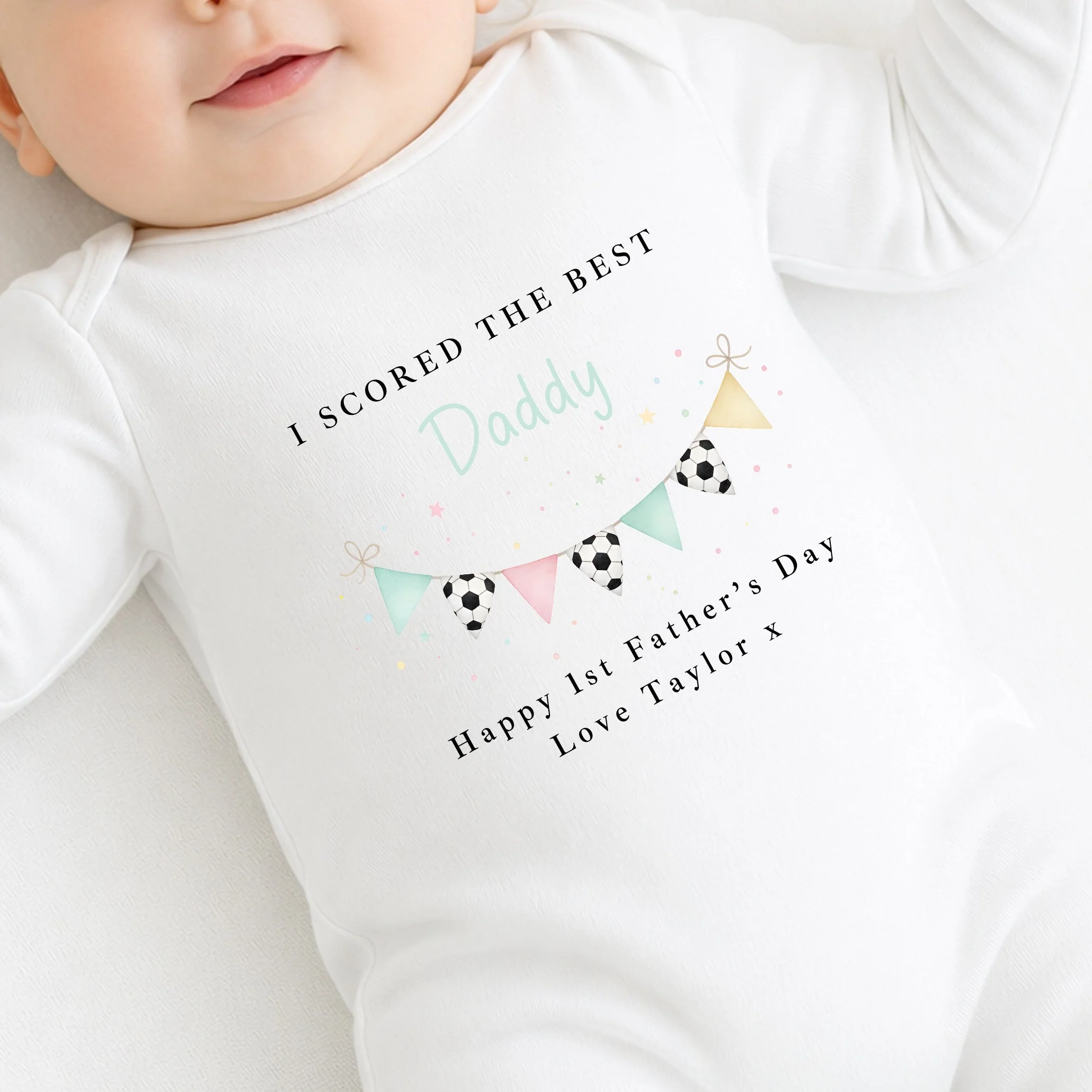 Personalised I Scored The Best Daddy Father's Day Baby Grow or Vest - Image 2