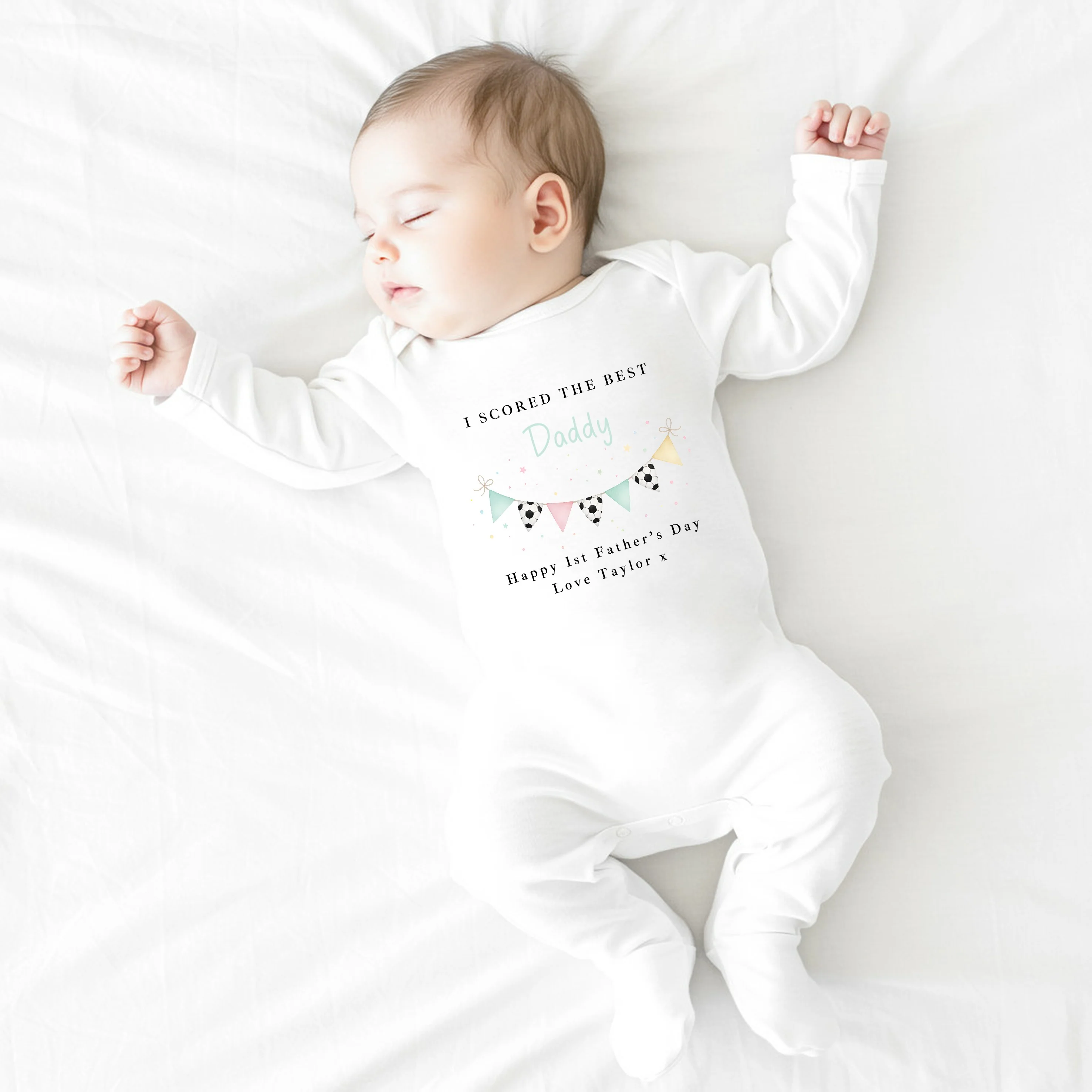 Personalised I Scored The Best Daddy Father's Day Baby Grow or Vest - Image 3