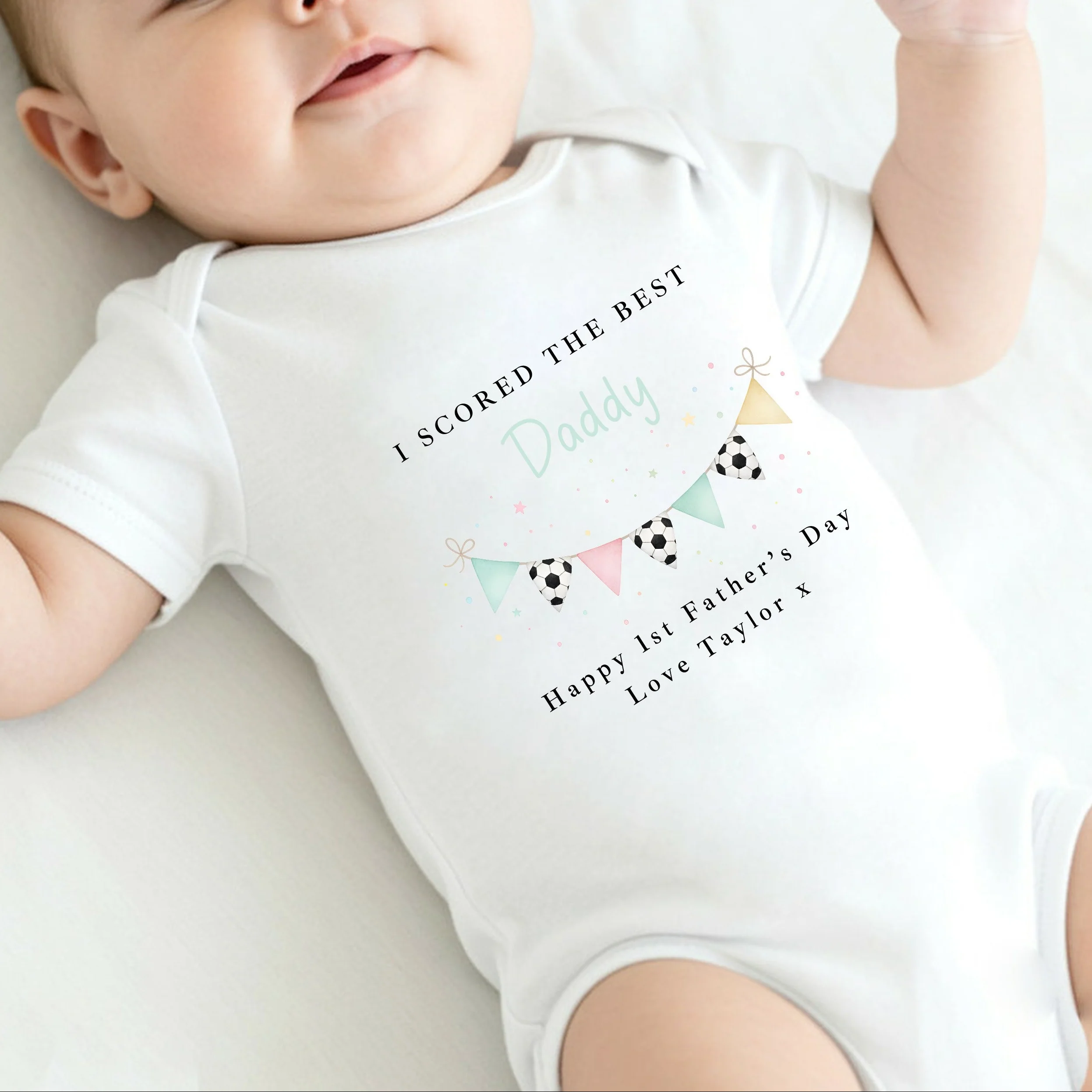 Personalised I Scored The Best Daddy Father's Day Baby Grow or Vest - Image 4