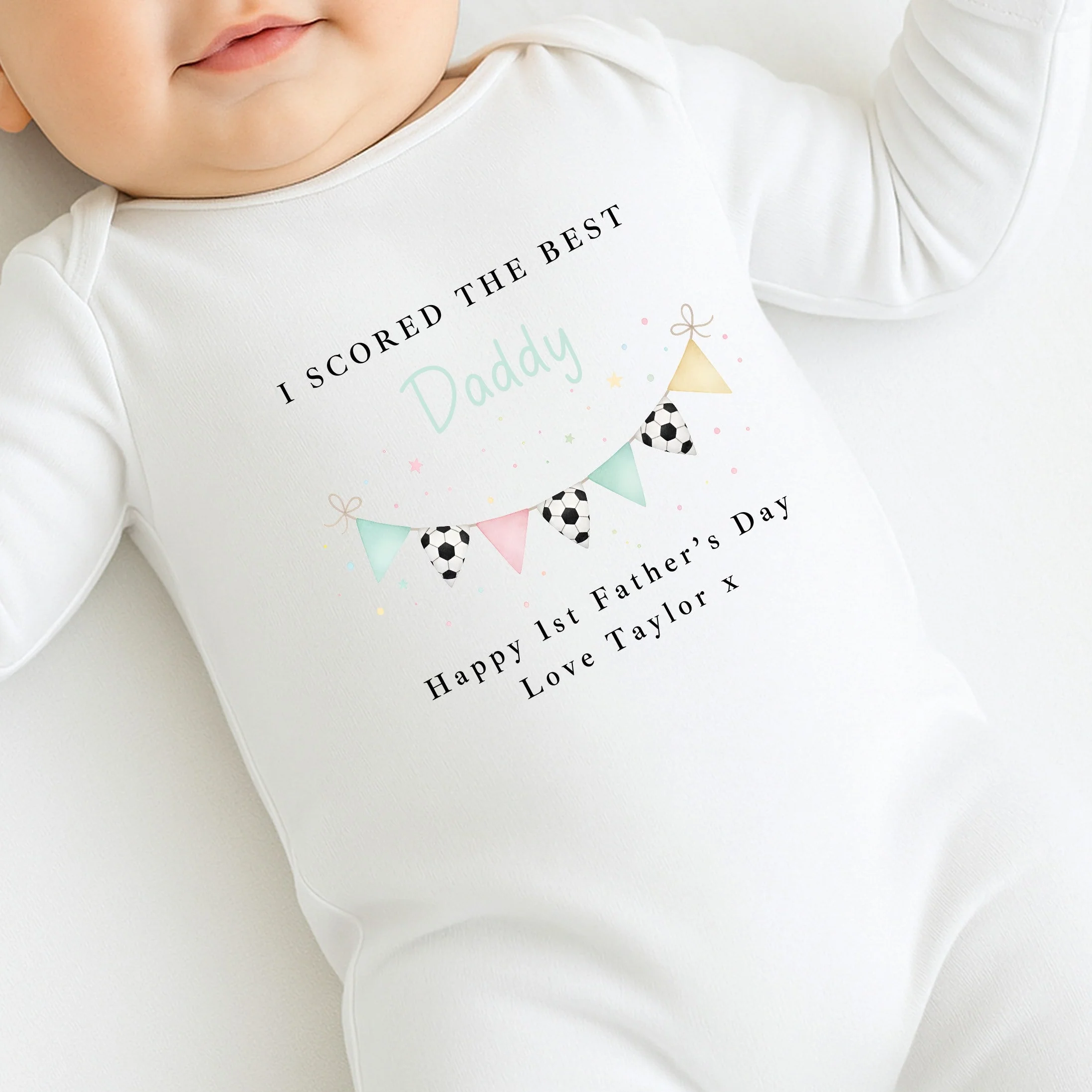Personalised I Scored The Best Daddy Father's Day Baby Grow or Vest - Image 5