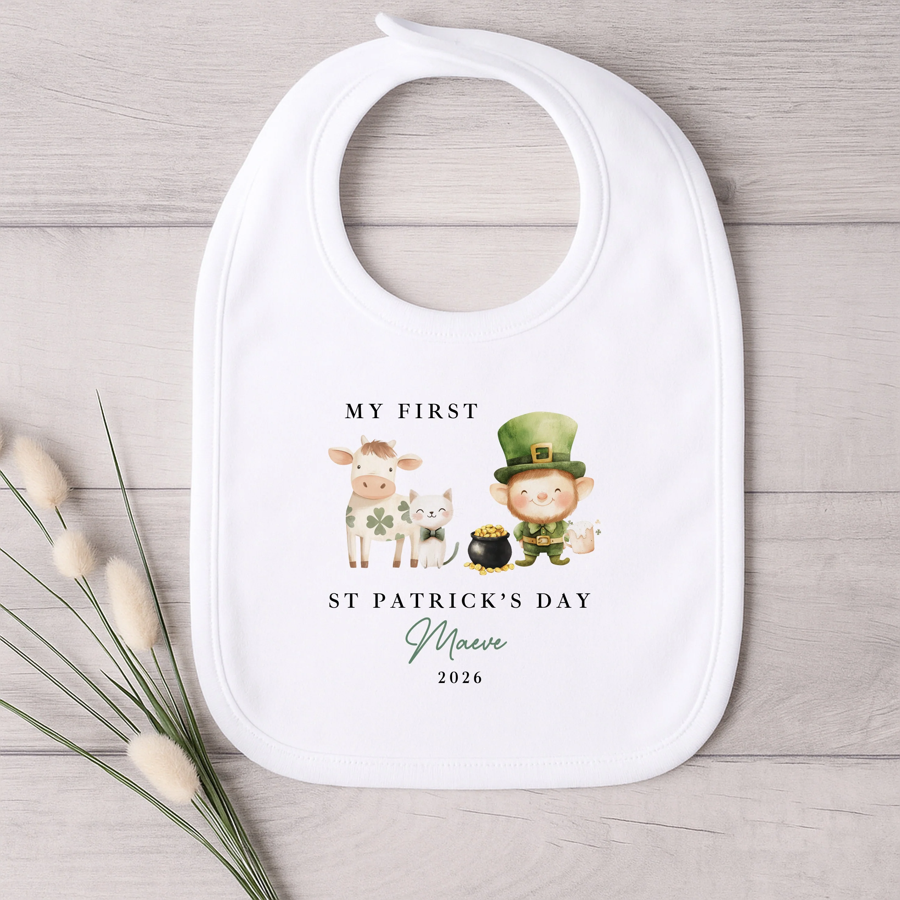 Personalised Irish Cow My First St Patricks Day Baby Grow, Vest or Bib - Image 6