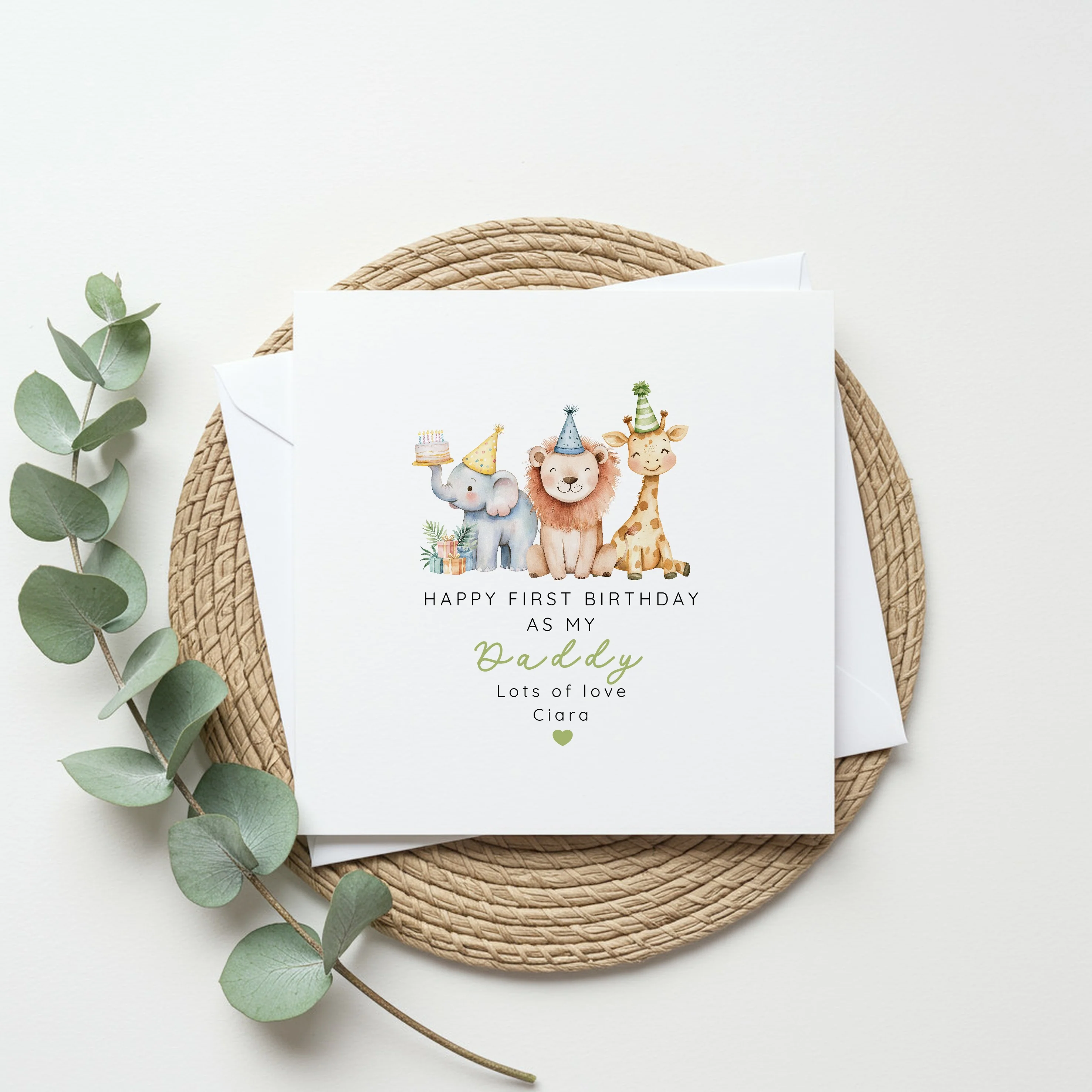 Personalised Jungle Happy Birthday Daddy Card - Image 3