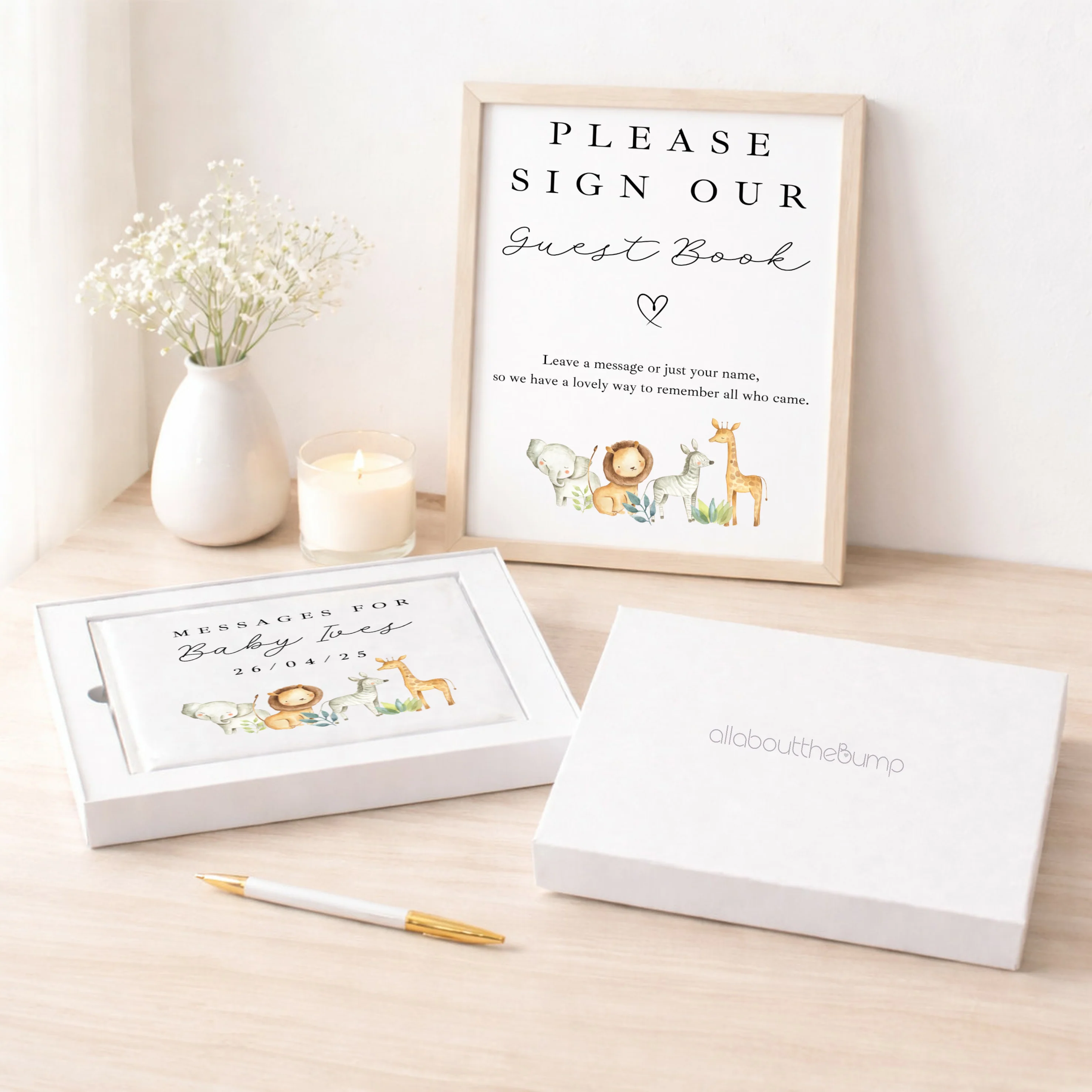 Personalised Jungle Safari Baby Shower Guest Book - Image 3