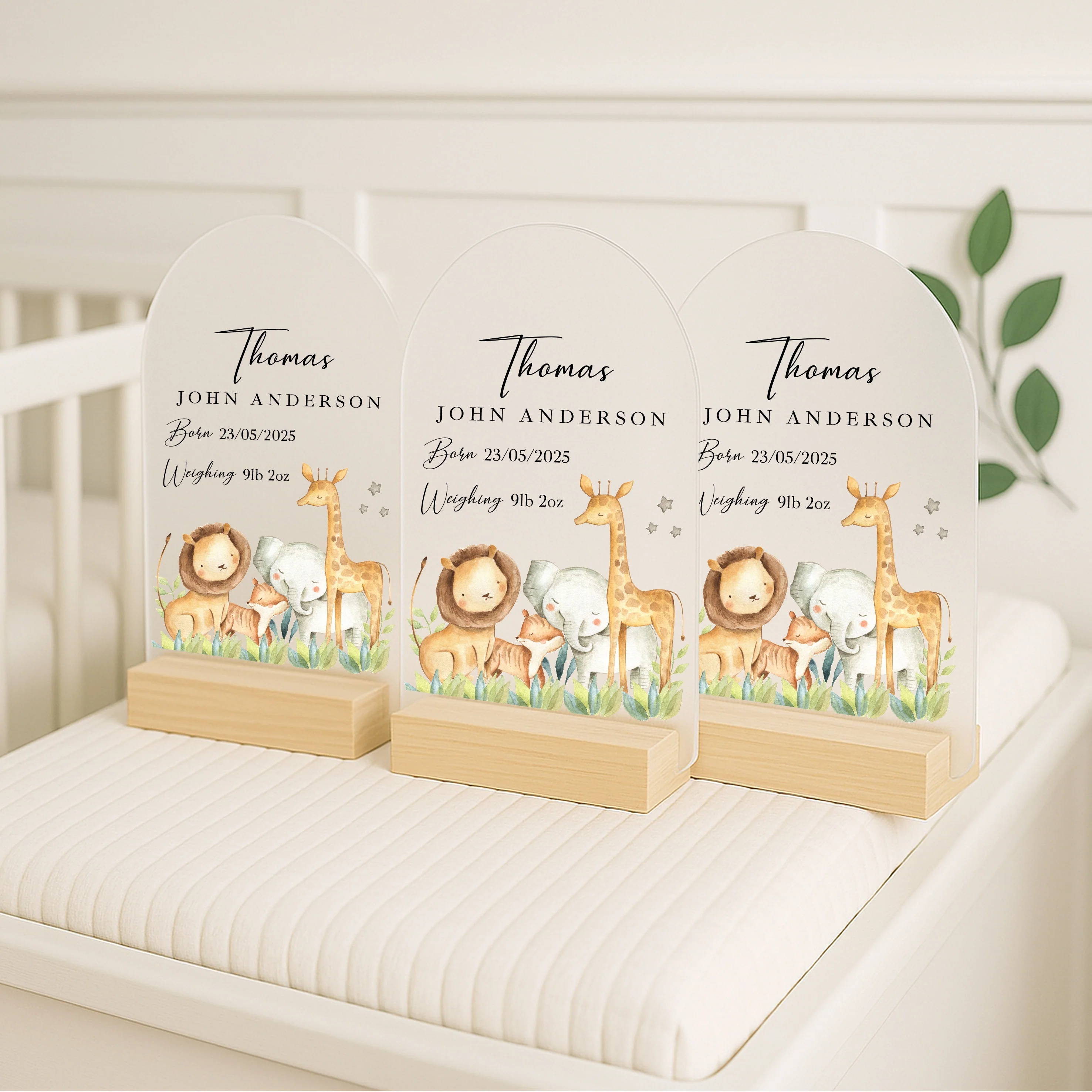 Personalised Jungle Scene Birth Stats Plaque - Image 2