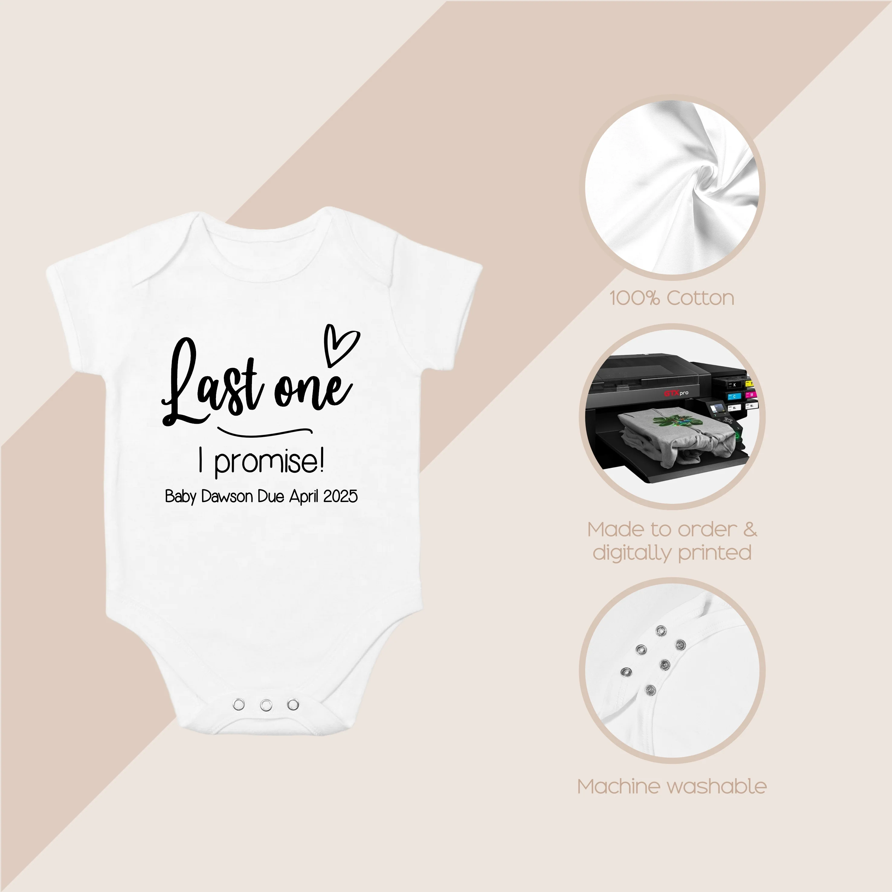 Personalised Last One I Promise! Baby Announcement Vest - Image 4