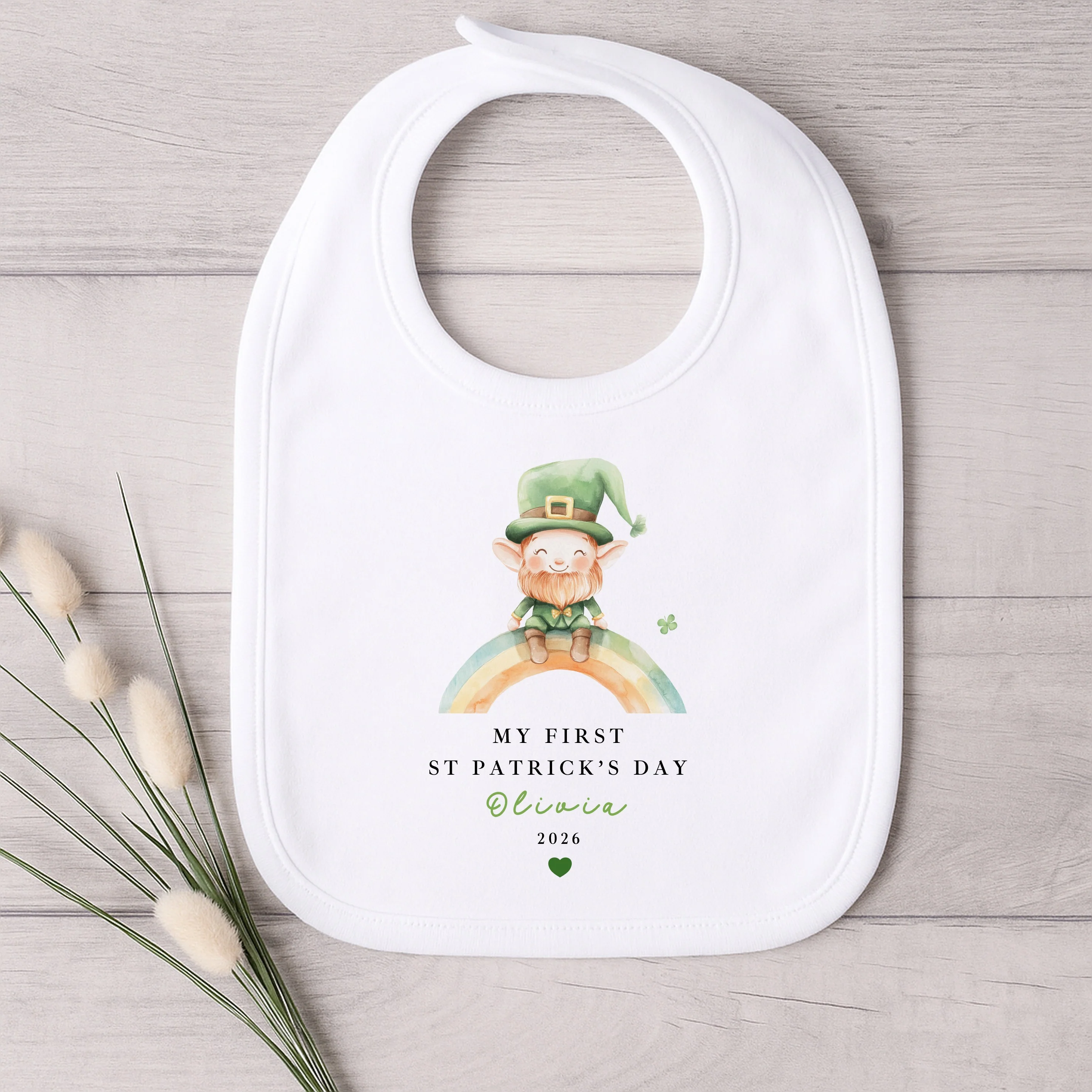 Personalised Leprechaun Rainbow My First St Patricks Day Baby Grow, Vest or Bib - Image 6