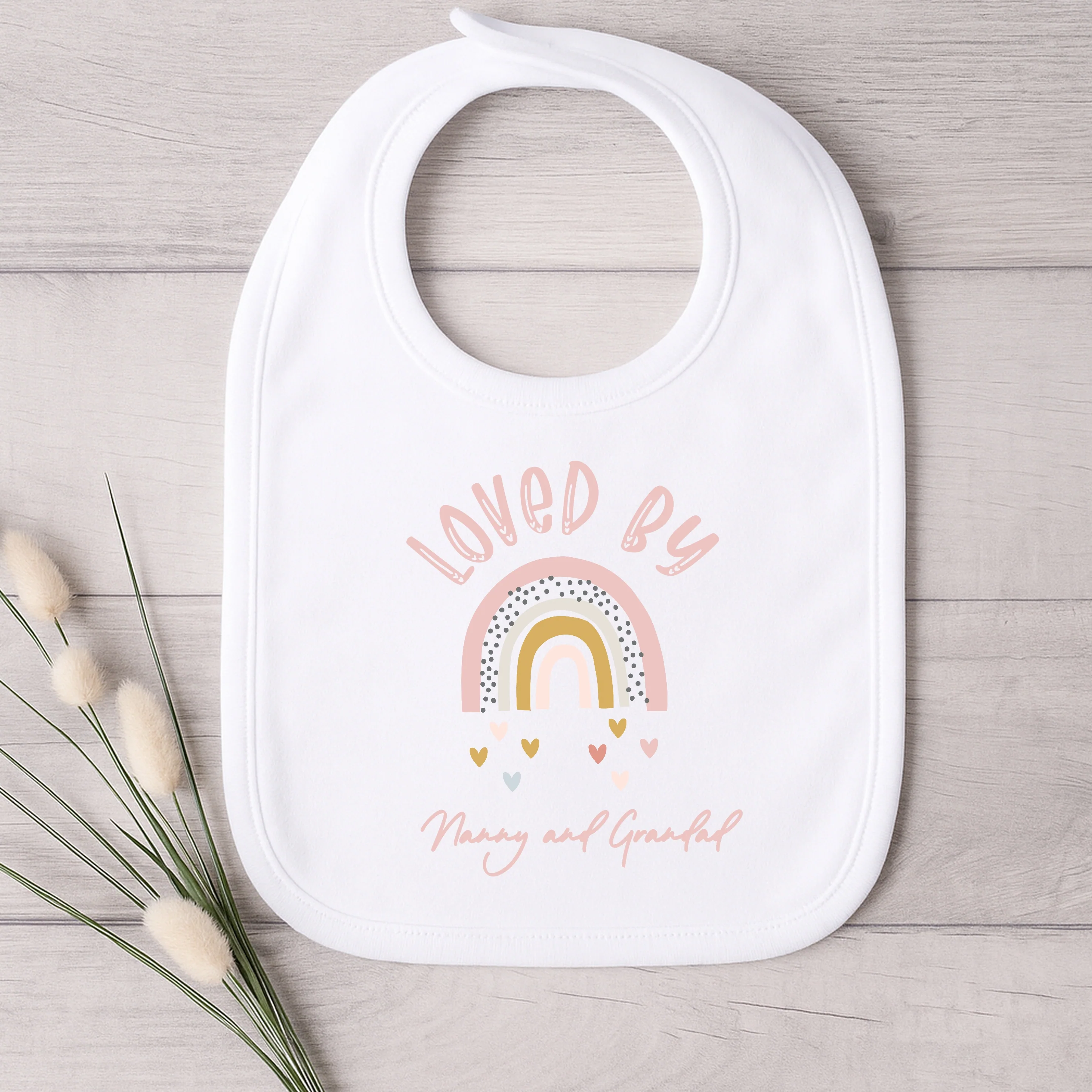 Personalised Loved By Nanny Pink Rainbow Baby Grow or Vest - Image 4