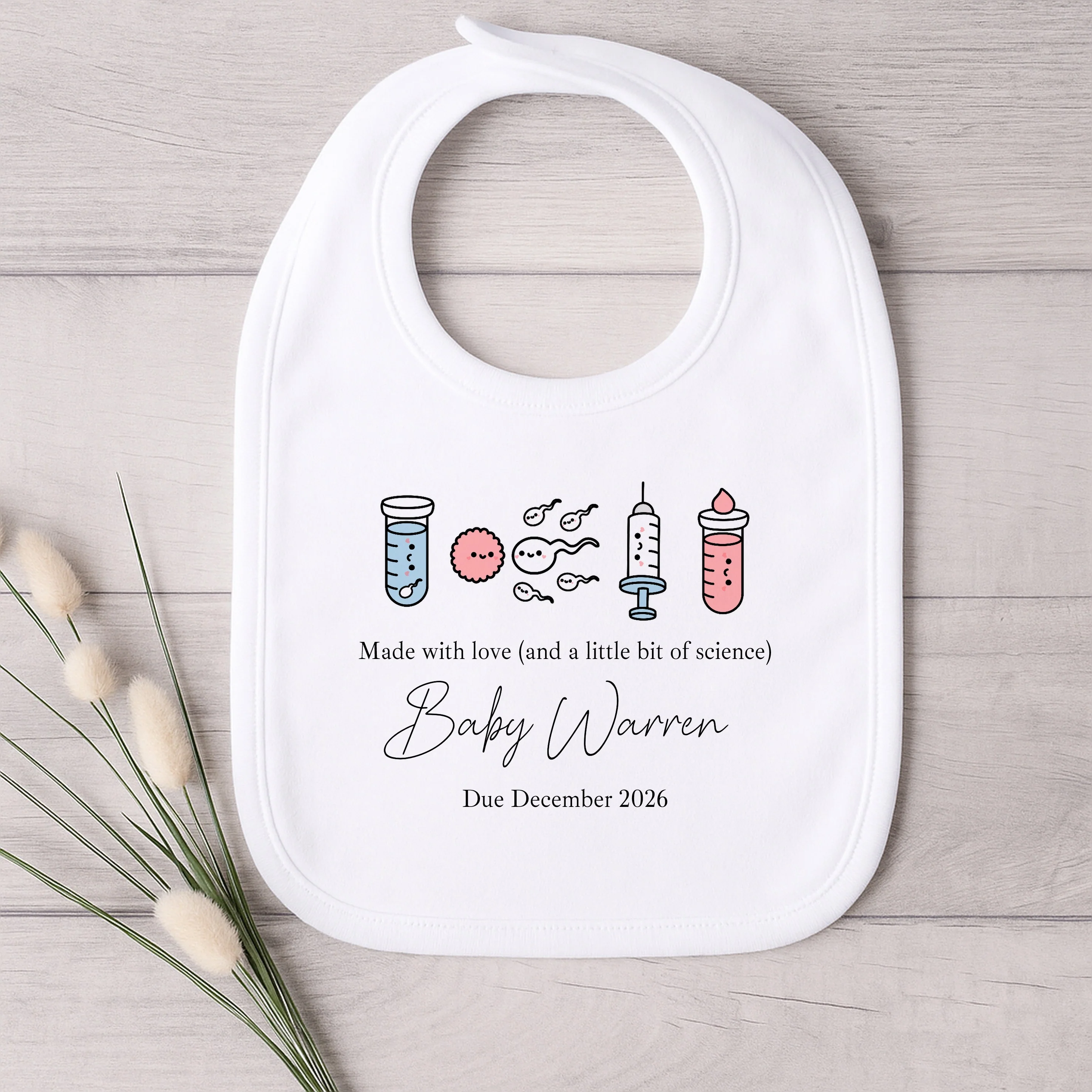Personalised Made With Love And Science IVF Baby Announcement Vest - Image 3