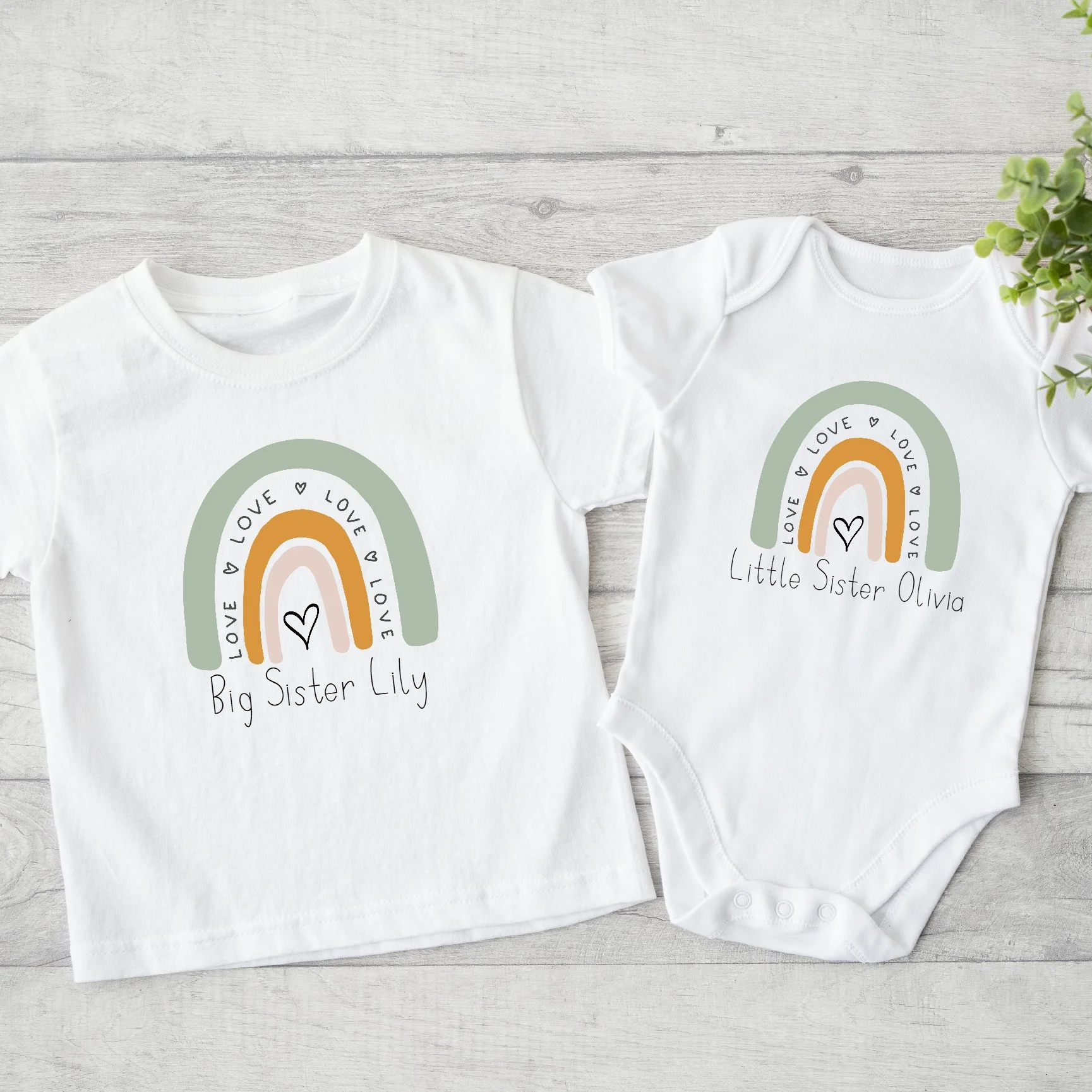 Personalised Matching Green Rainbow Matching Outfits - Image 2