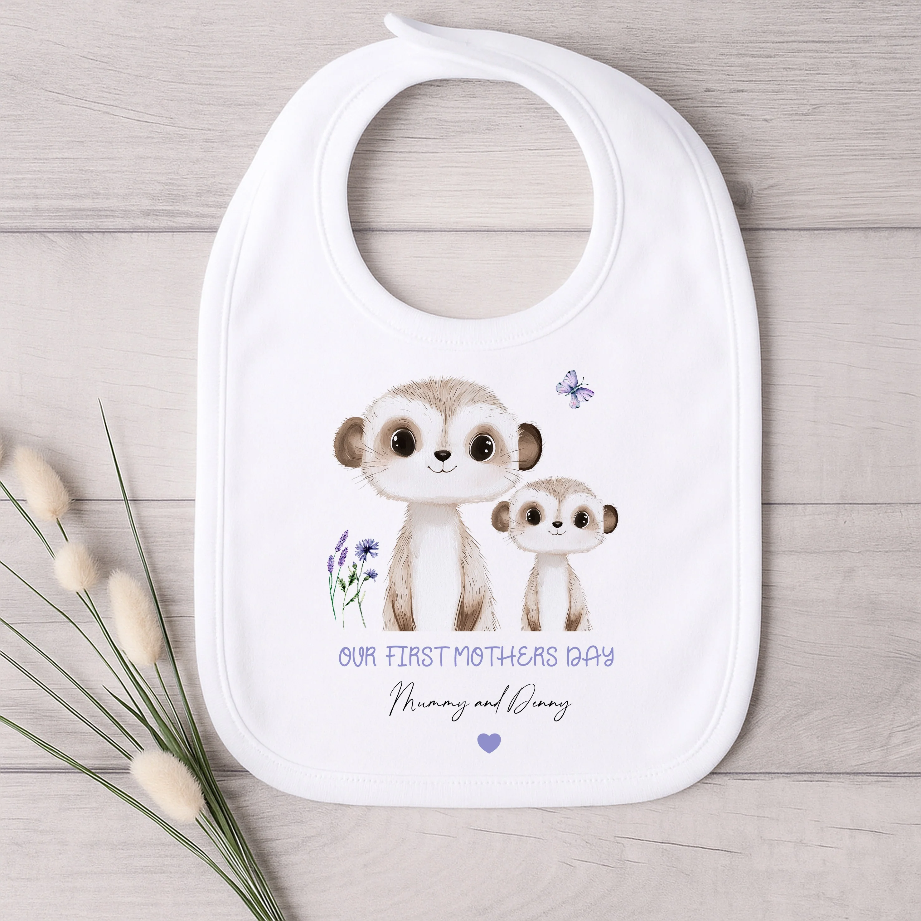 Personalised Meerkat Our First Mother's Day Baby Grow, Vest or Bib - Image 4