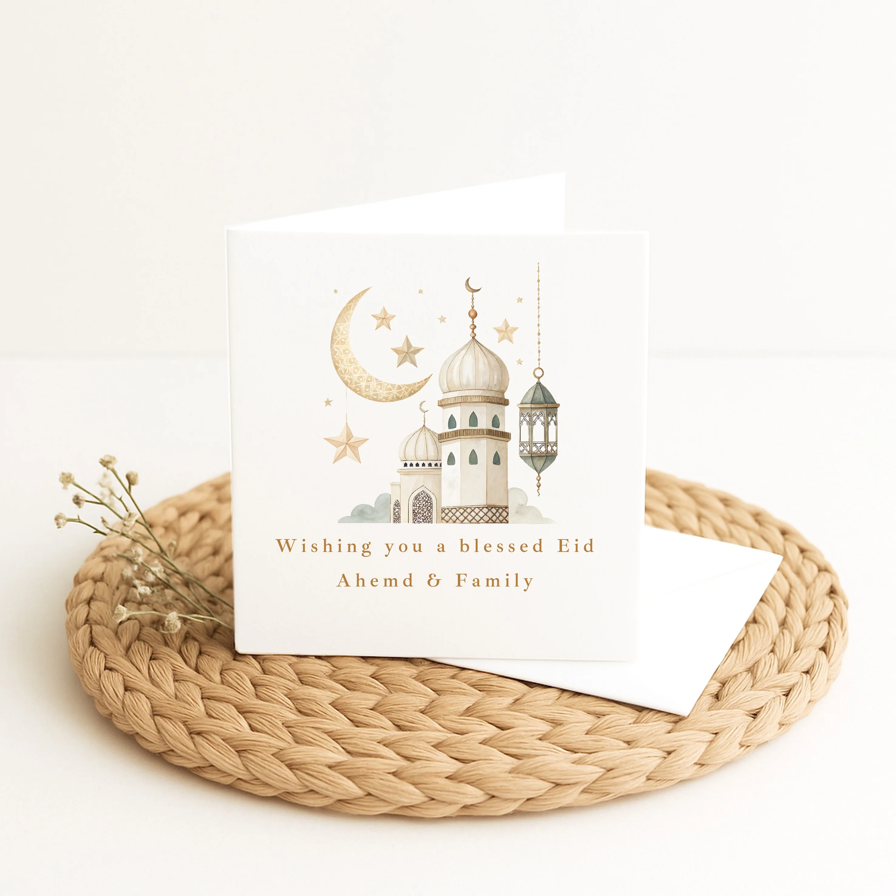 Personalised Moon Wishing You A Blessed Eid Mubarak Card - Image 4