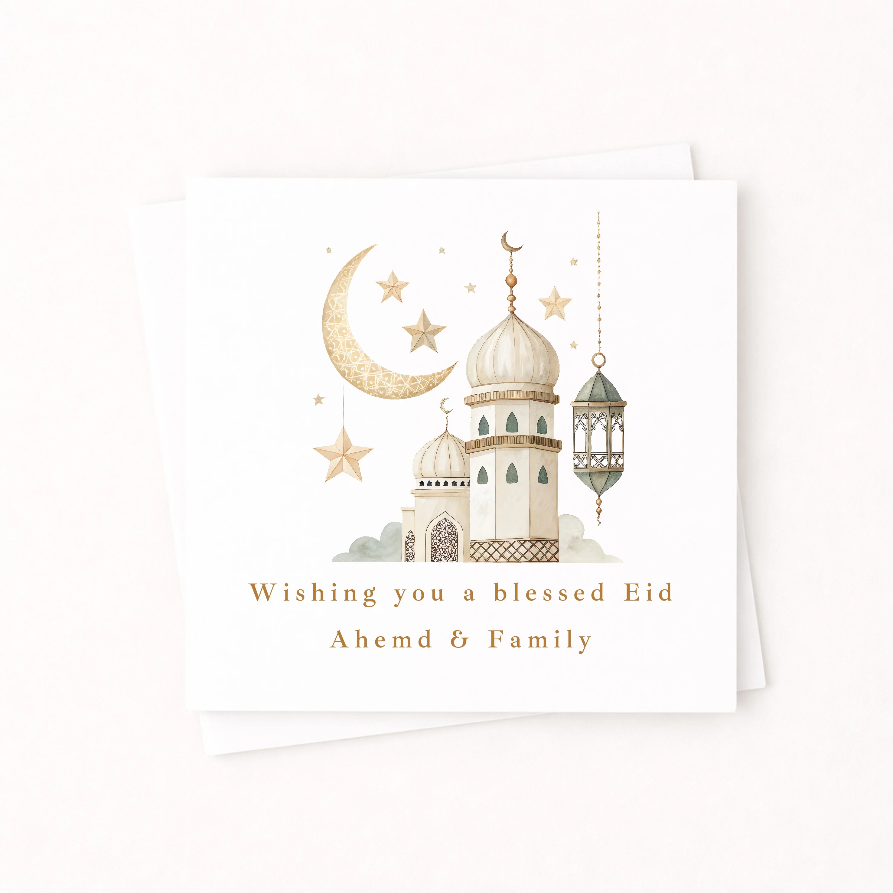 Personalised Moon Wishing You A Blessed Eid Mubarak Card - Image 5