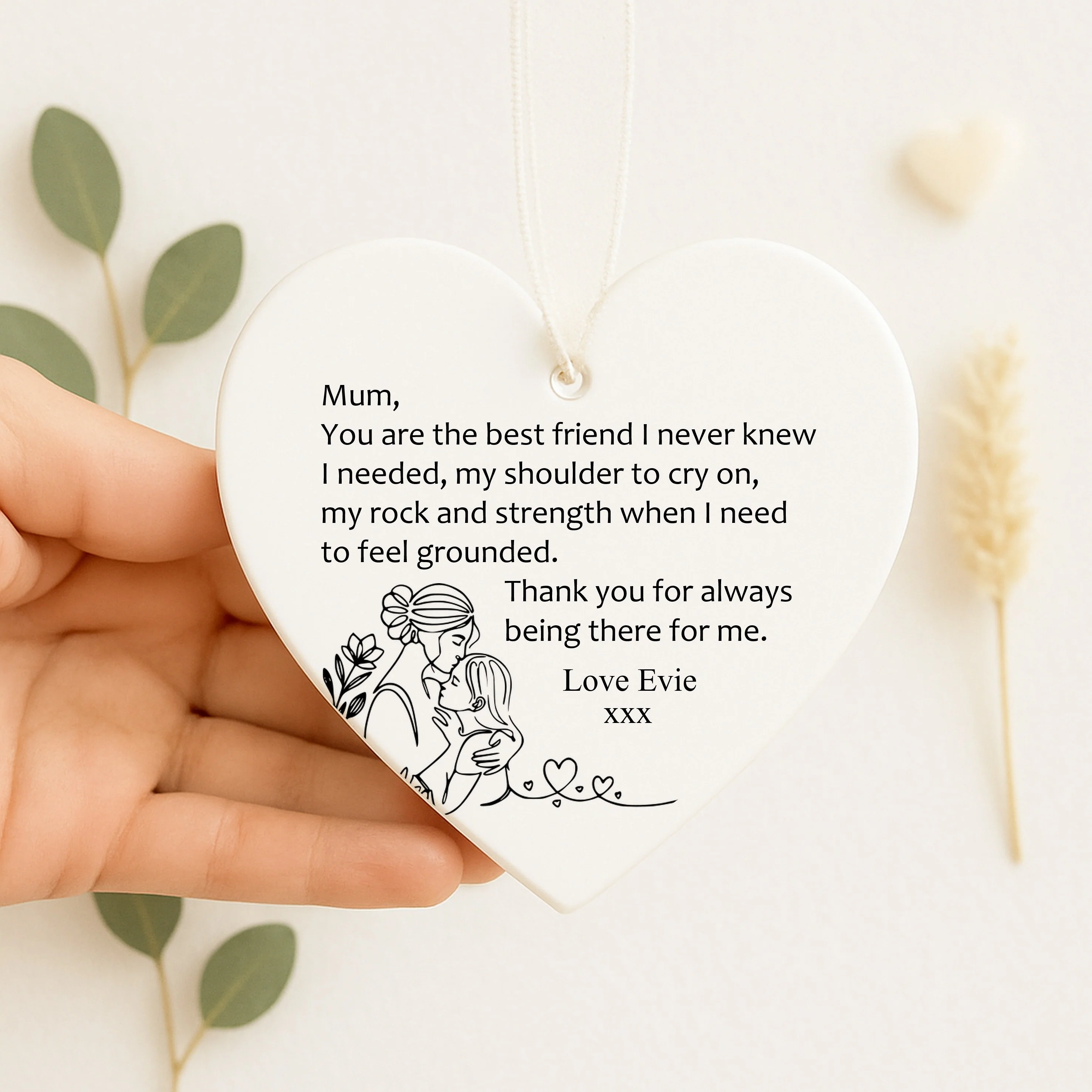 Personalised Mum Best Friend Ceramic Ornament - Image 3