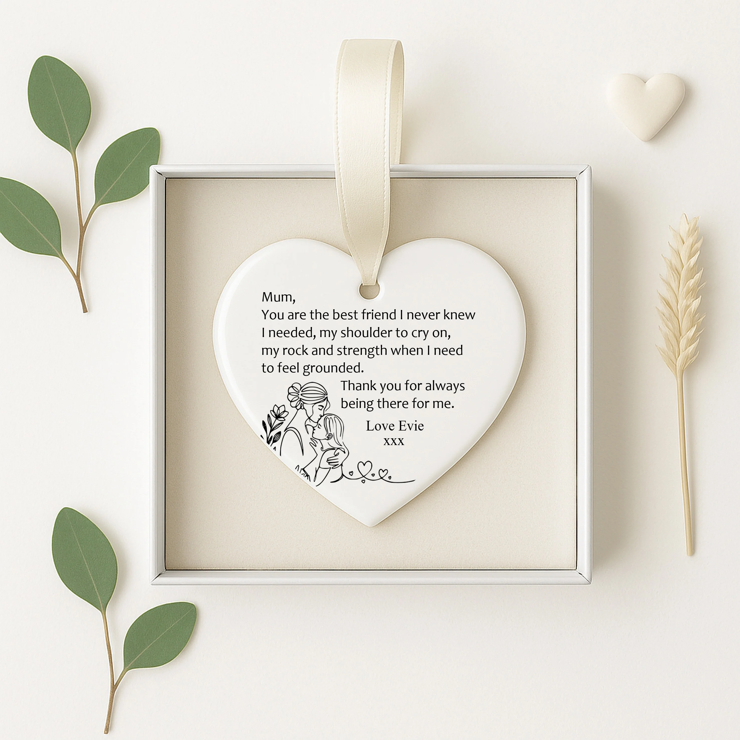Personalised Mum Best Friend Ceramic Ornament - Image 4
