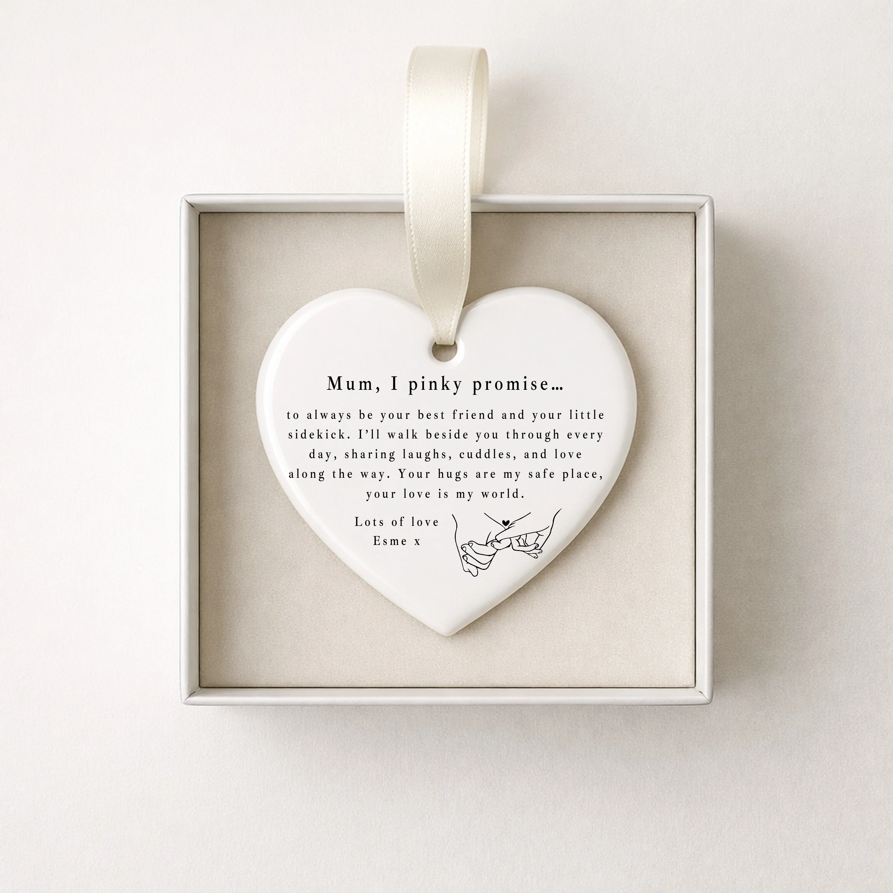 Personalised Mum Pink Promise Ceramic Ornament - Image 4