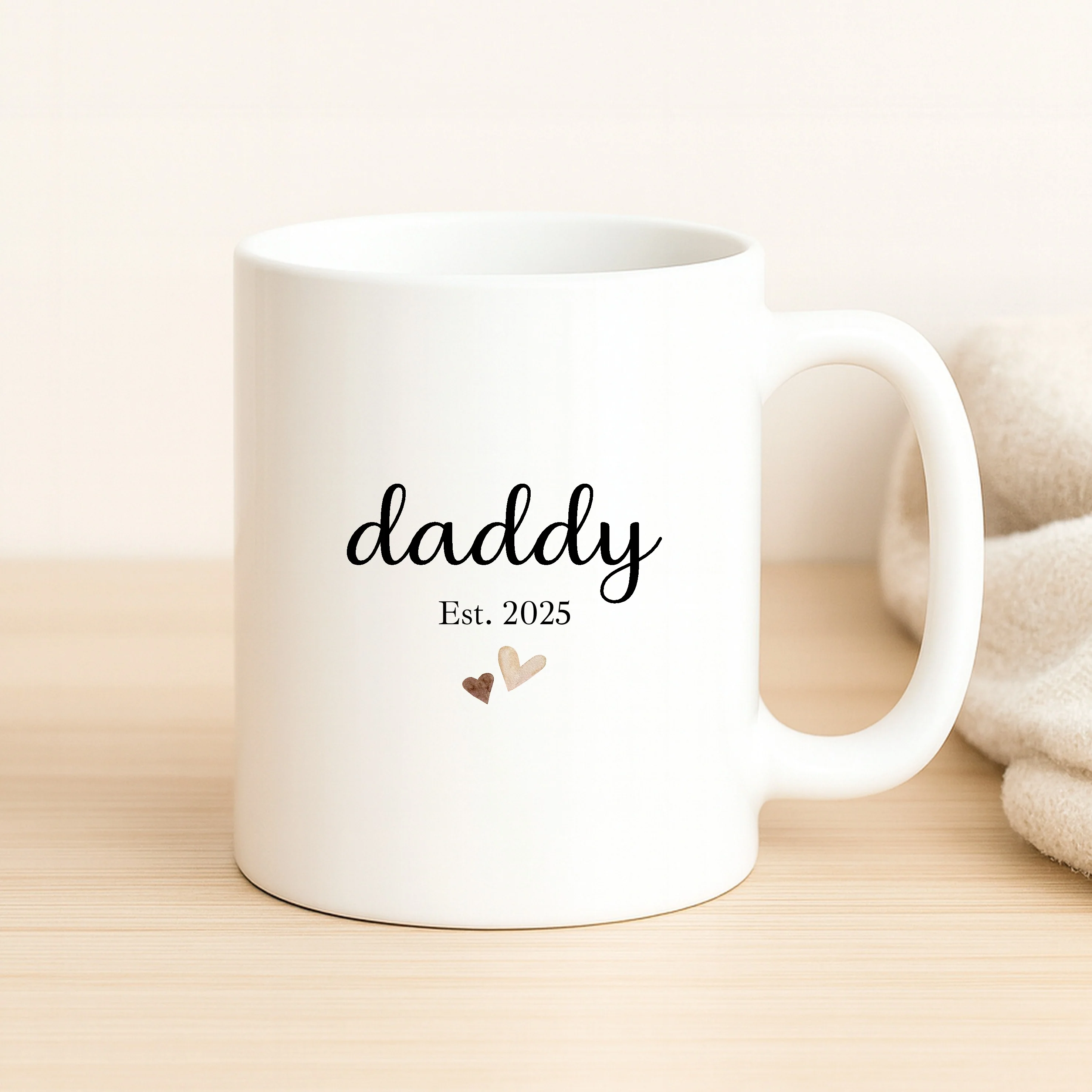 Personalised Mummy & Daddy Est Heart Mug Set - Image 3