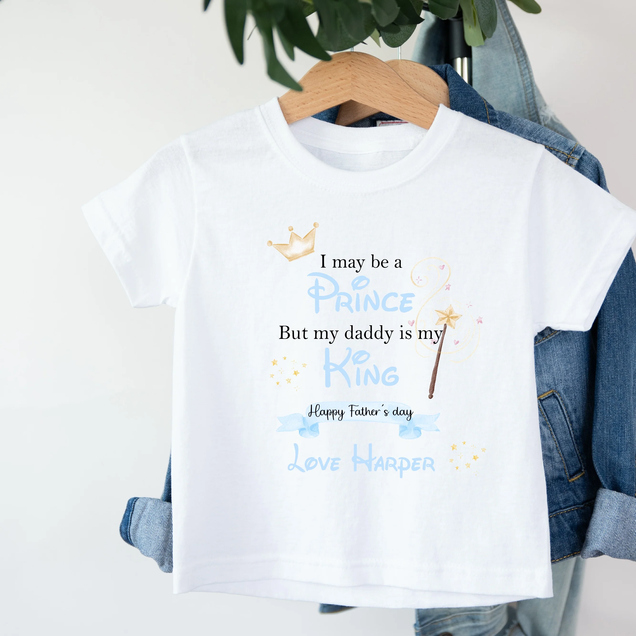 Personalised My Daddy Is My King Blue Father's Day T-shirt - Image 2