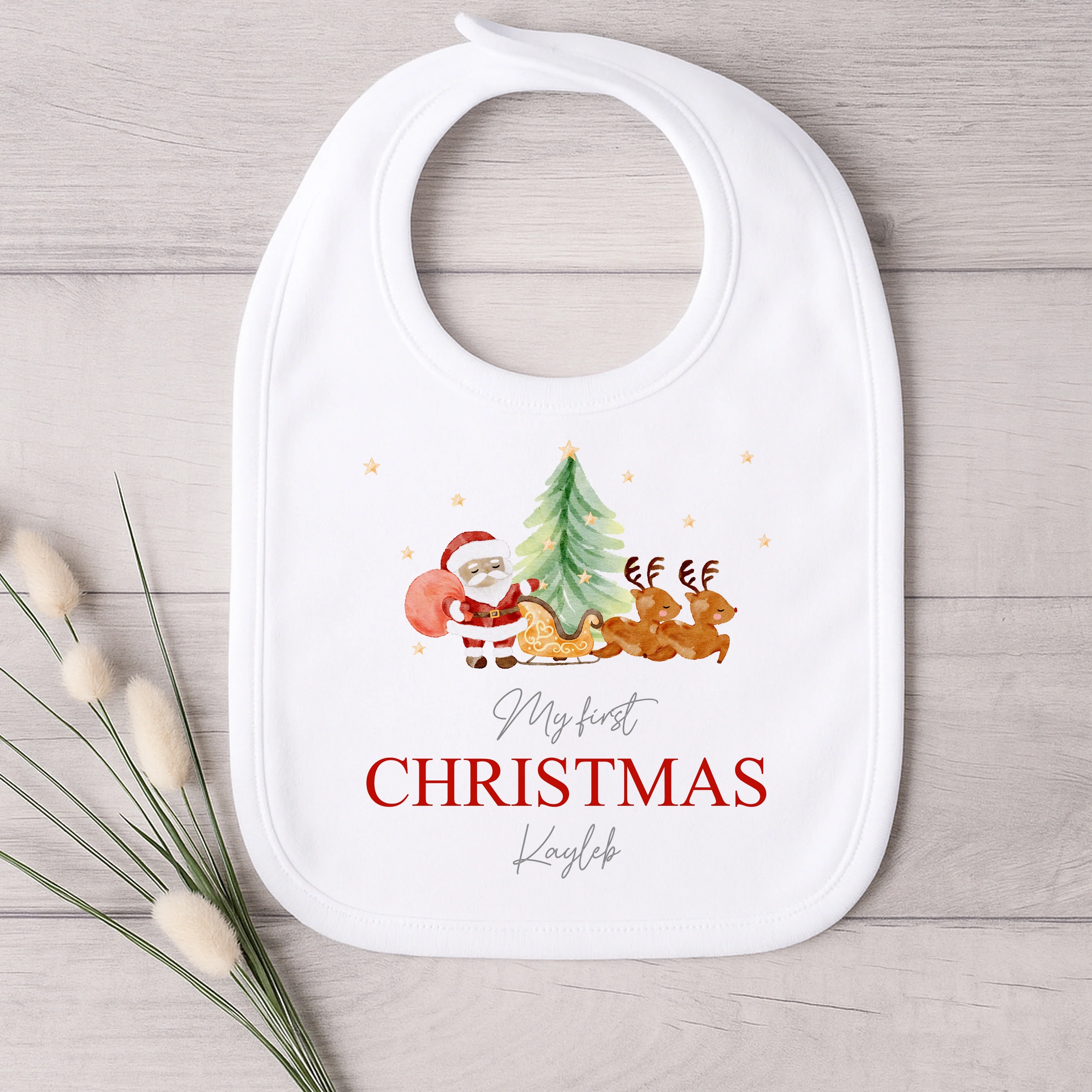 Personalised My First Christmas Scene Baby Grow/Vest/Bib - Image 3