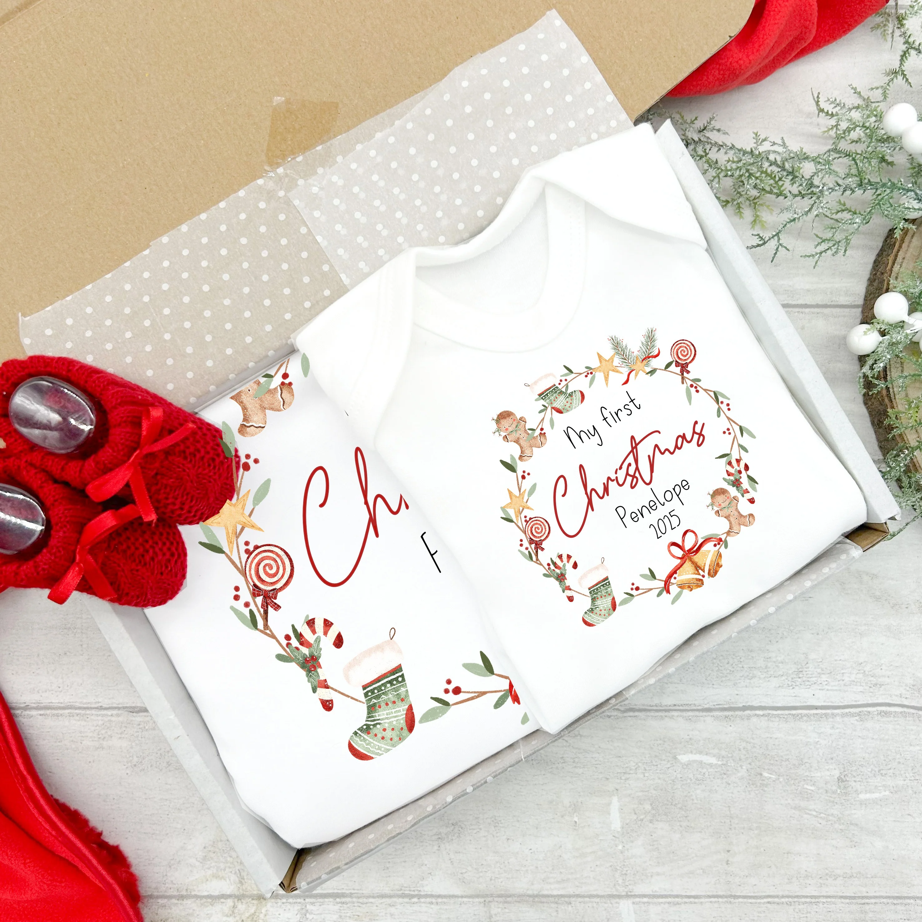 Personalised My First Christmas Wreath Hamper Set - Image 2