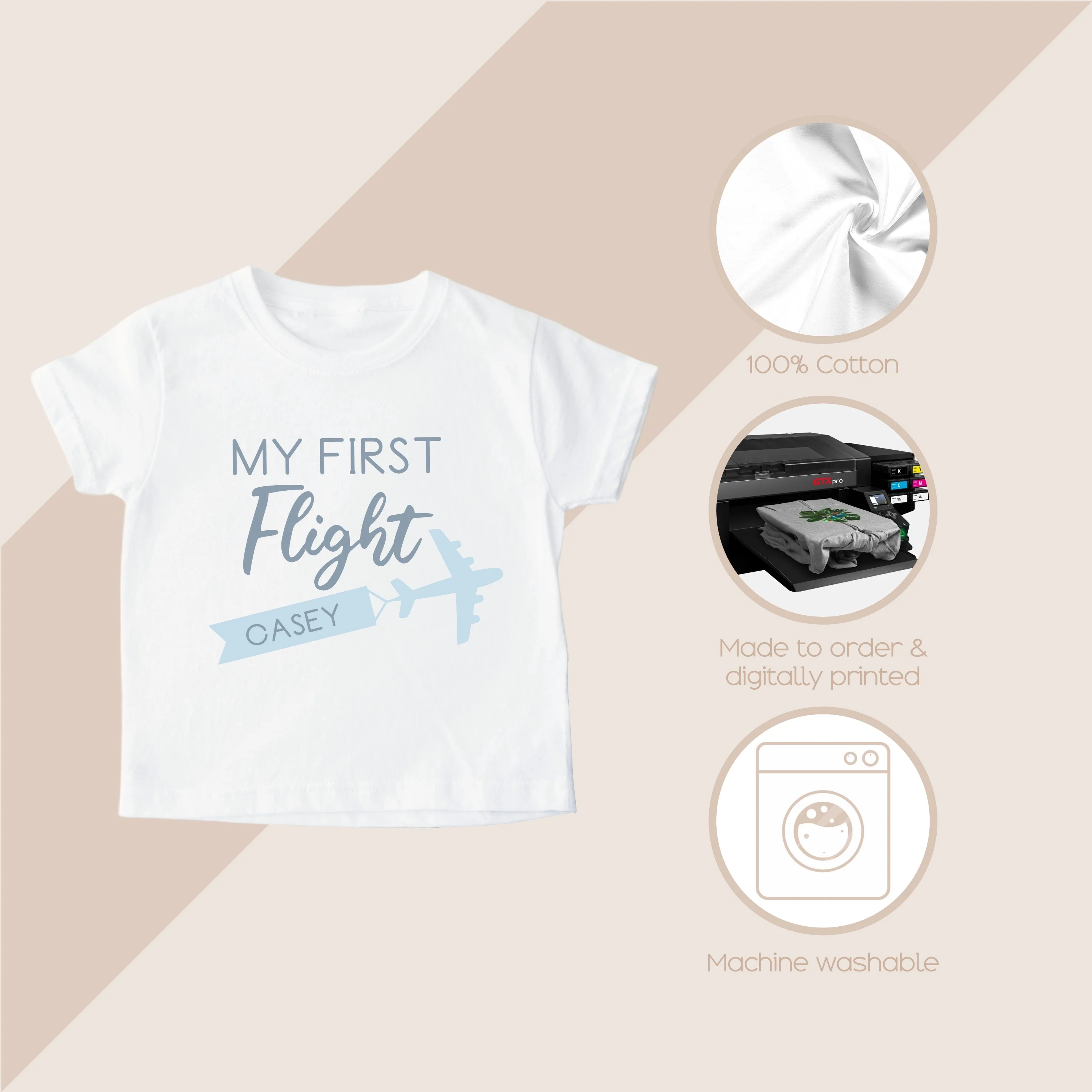 Personalised My First Flight Baby Vest/T-shirt - Image 5