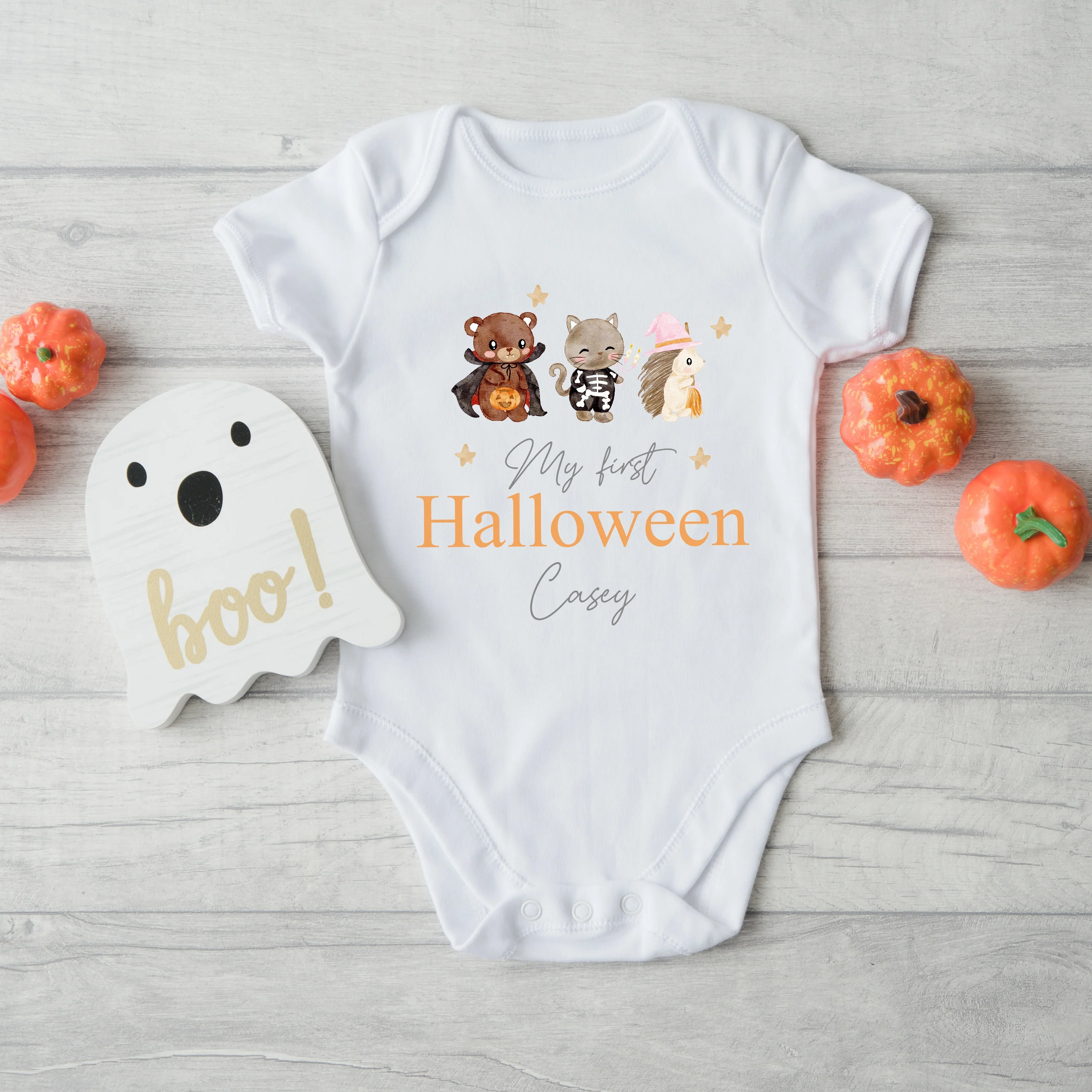 Personalised My First Halloween Animals Babygrow/Vest/Bib - Image 3