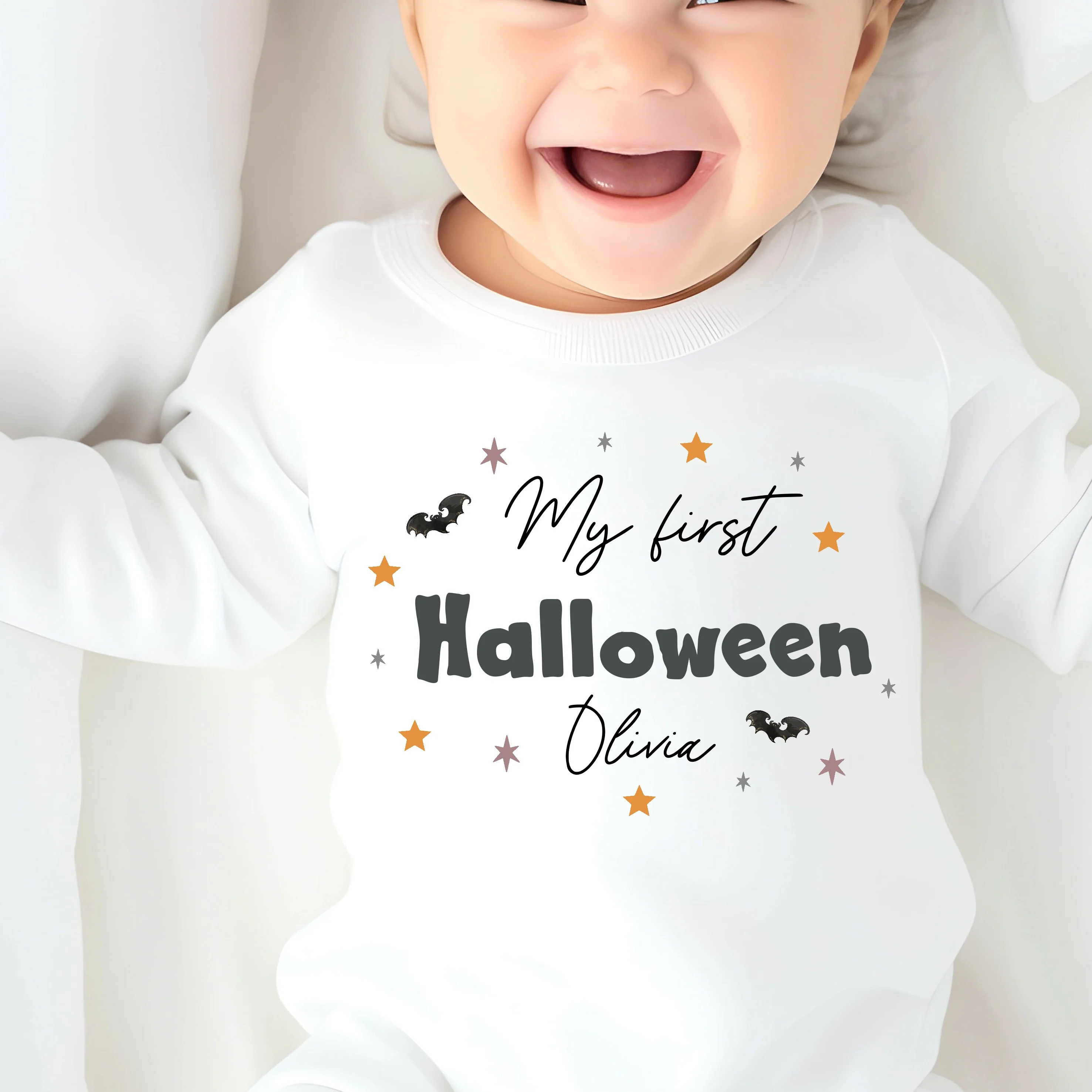 Personalised My First Halloween Bats Babygrow/Vest/Bibs - Image 2
