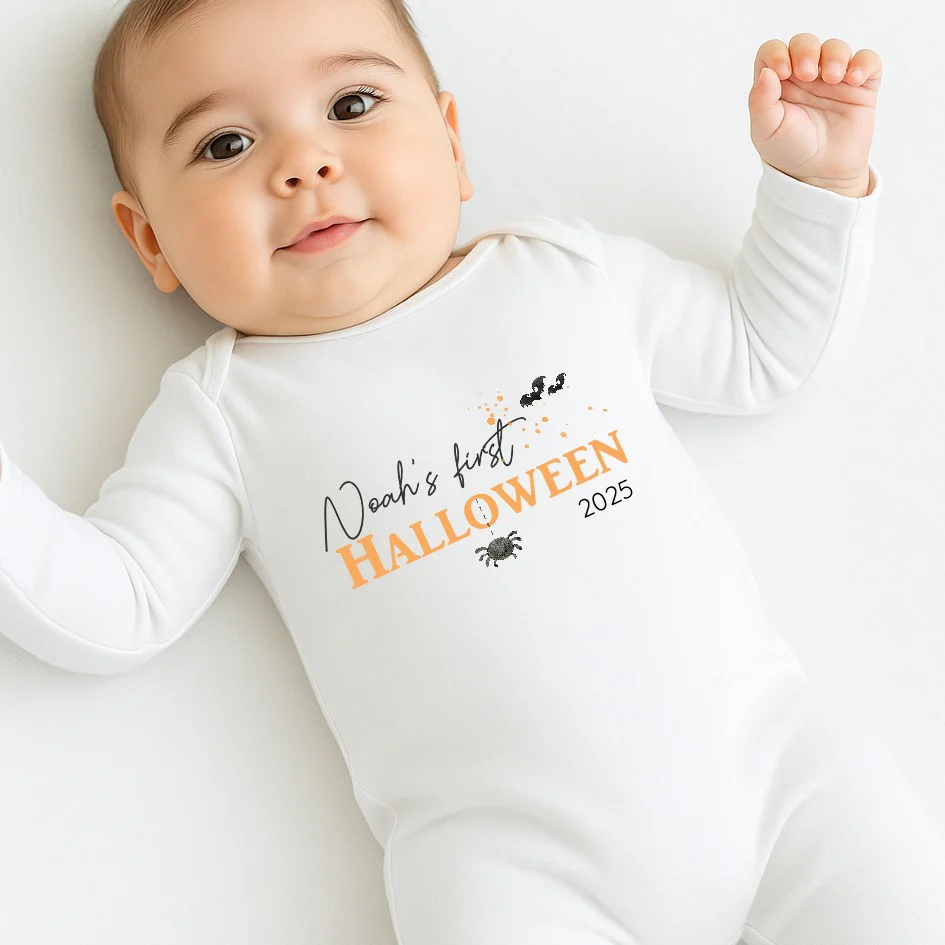 Personalised My First Halloween Spider Babygrow/Vest/Bib - Image 2