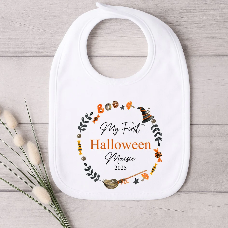 Personalised My First Halloween Wreath Babygrow/Vest/Bib - Image 3