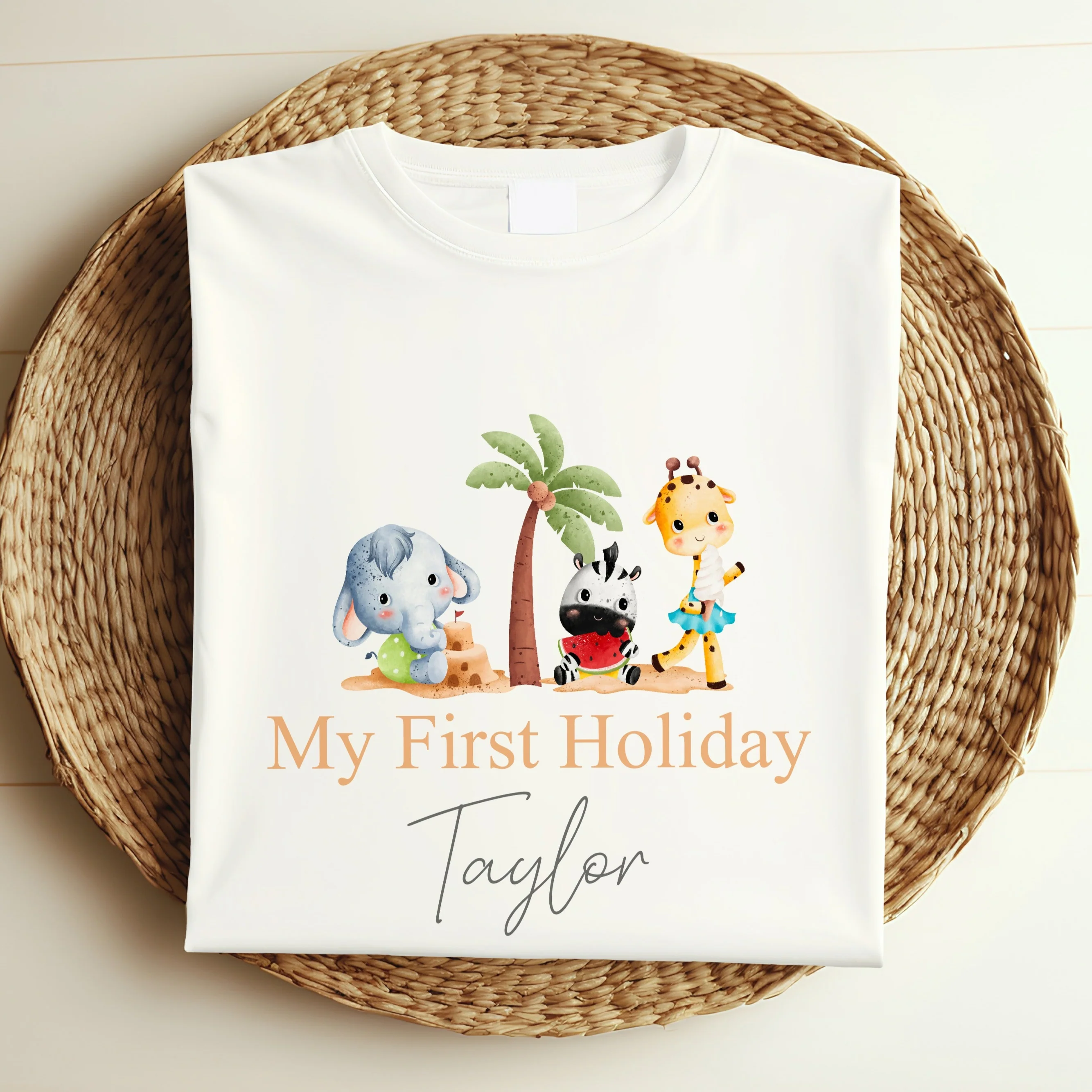 Personalised My First Holiday Animals Baby Vest/T-shirt - Image 3