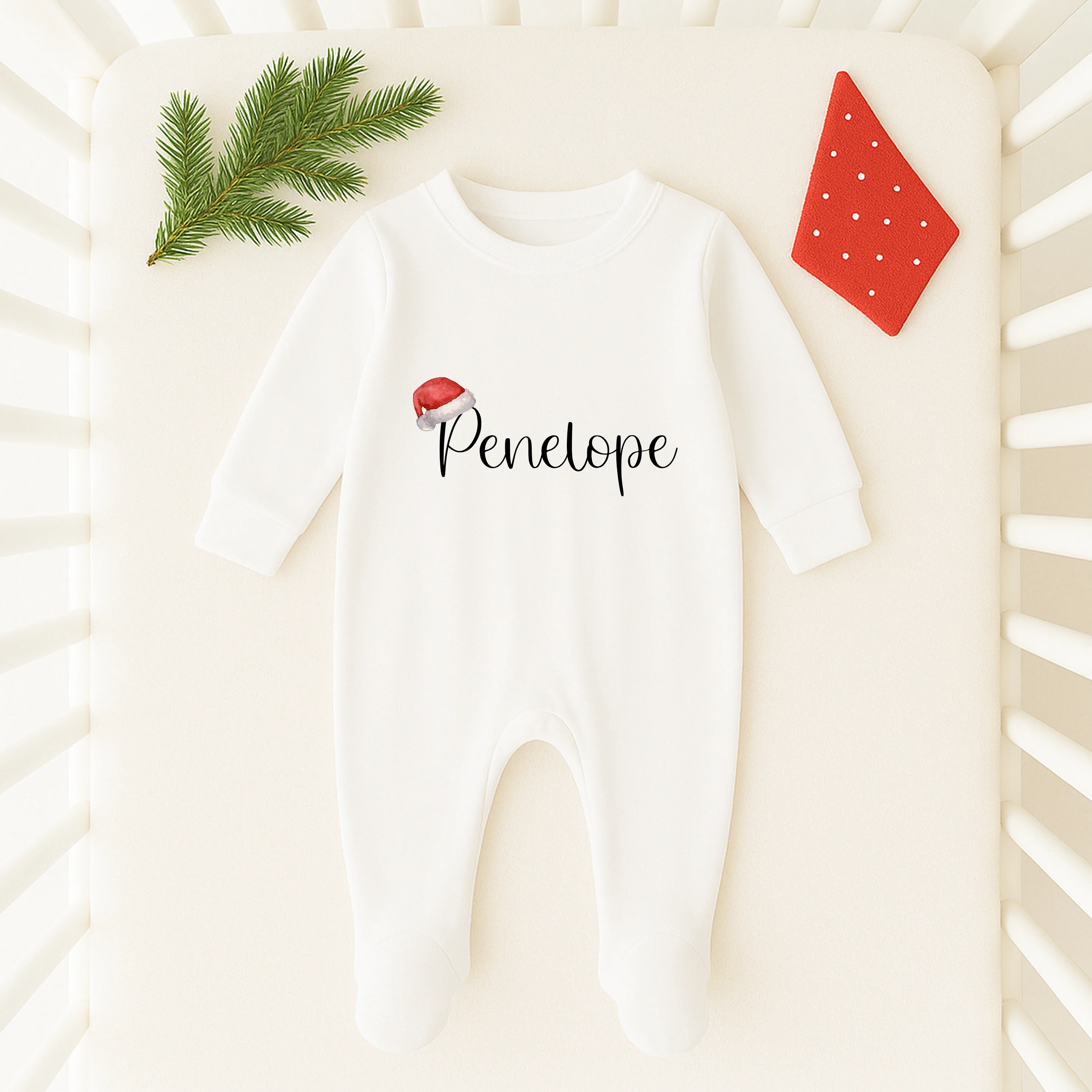 Personalised Name with Santa Hat Family Matching Sweatshirt/Babygrow - Image 4